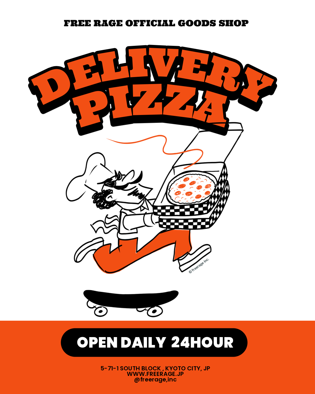 "Delivery Pizza" リサイクルコットンTee
