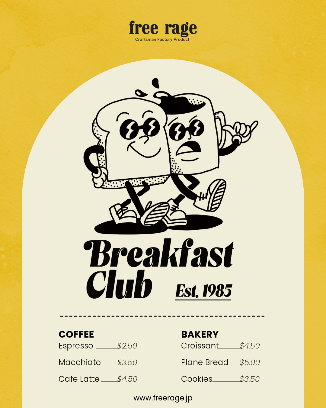 "Breakfast Club" リサイクルコットンTee