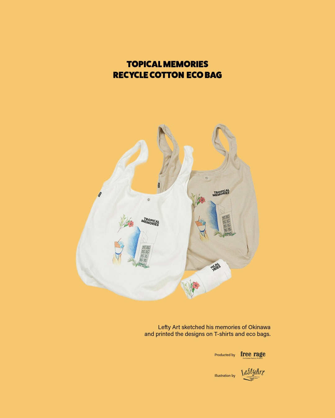 "TROPICAL MEMORIES" リサイクルコットンエコバッグ