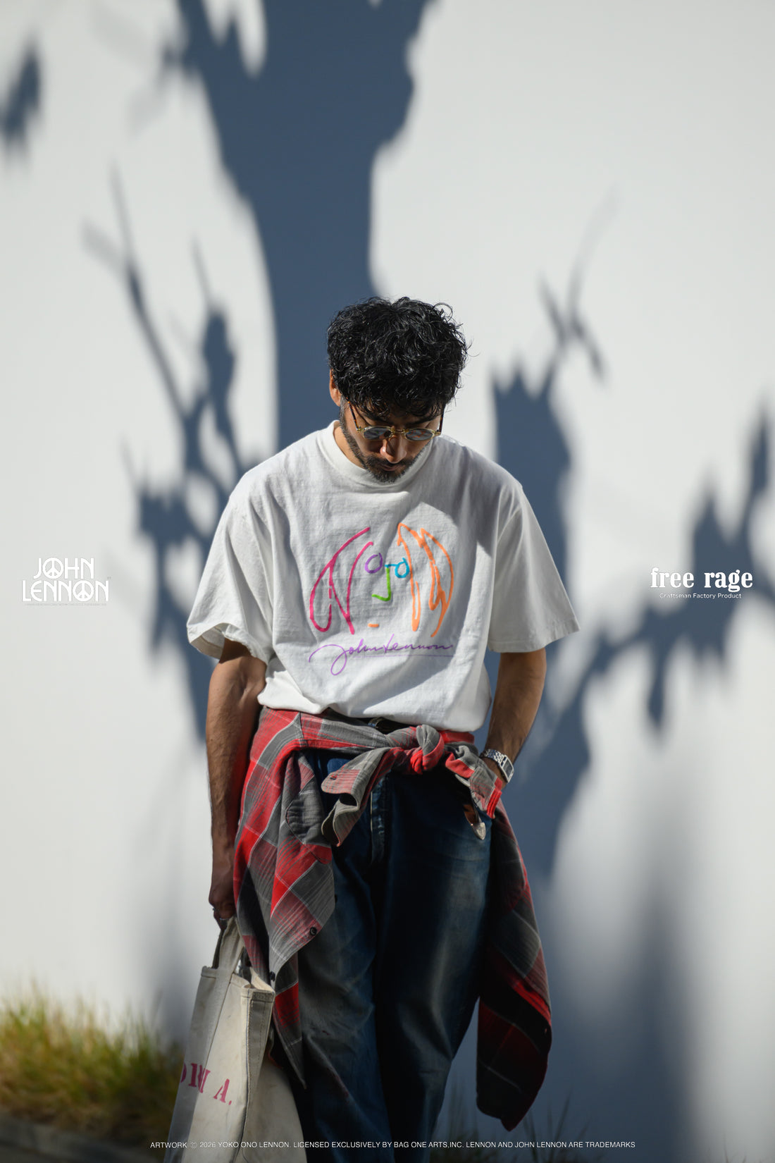 【John Lennon×free rage】ART リサイクルコットン半袖Tシャツ