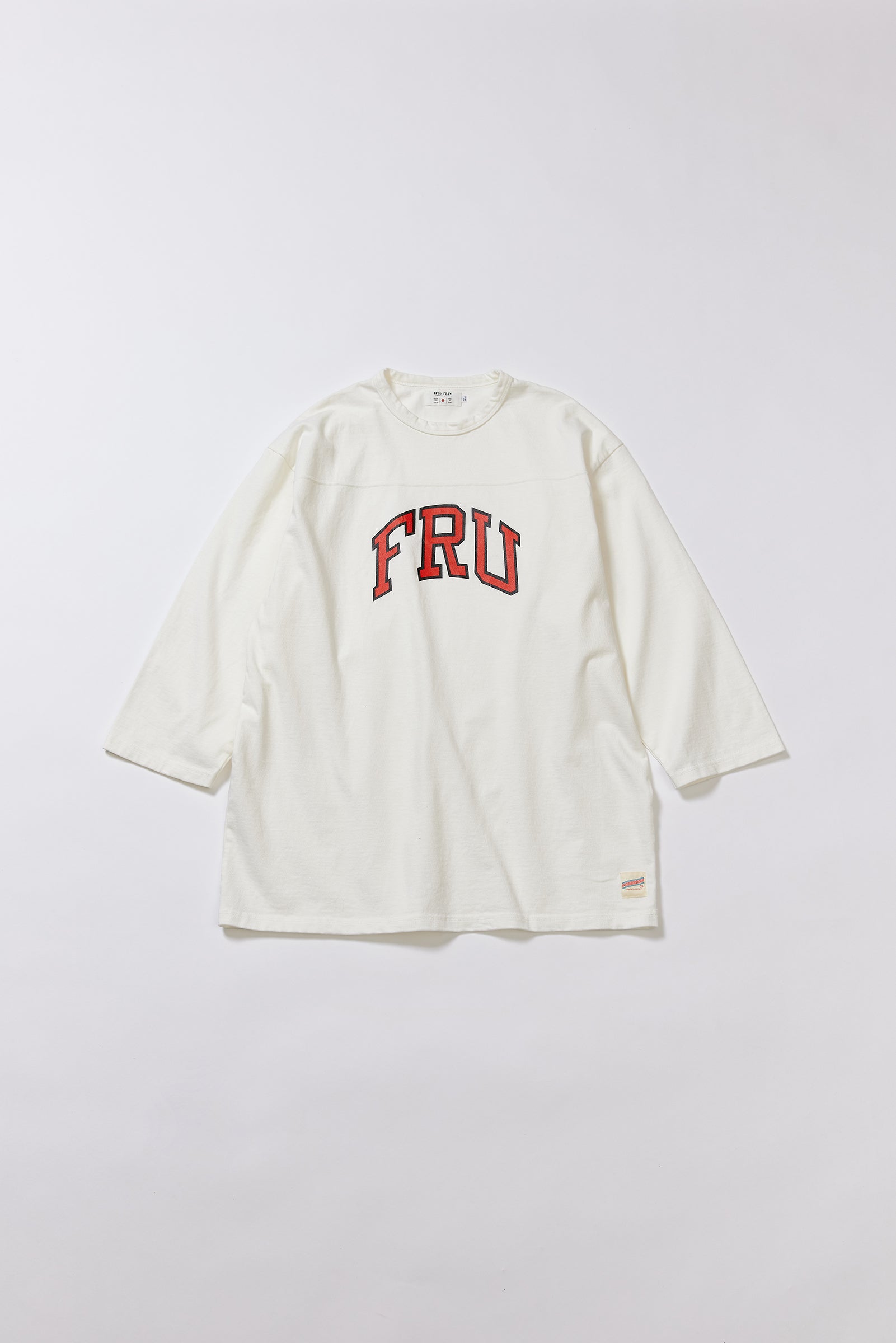 "FRU" フットボール七分袖Tee
