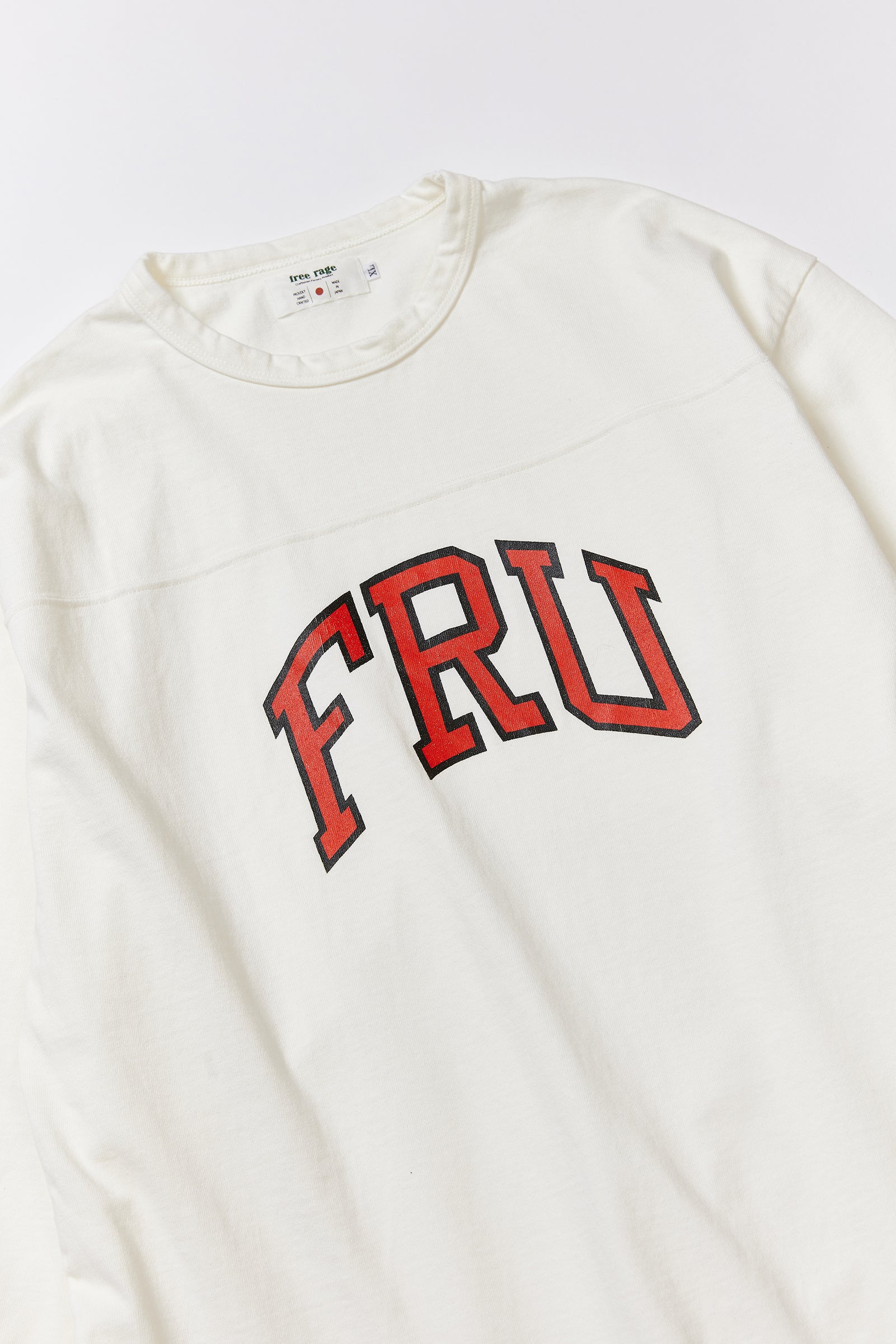 &quot;FRU&quot; フットボール七分袖Tee