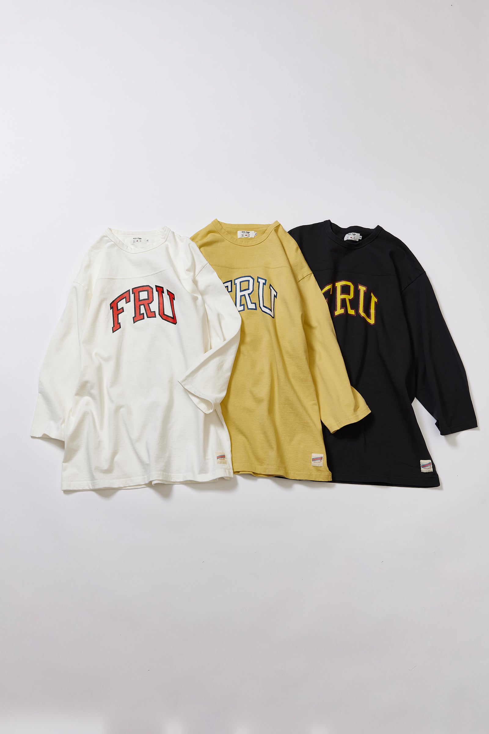 "FRU" フットボール七分袖Tee