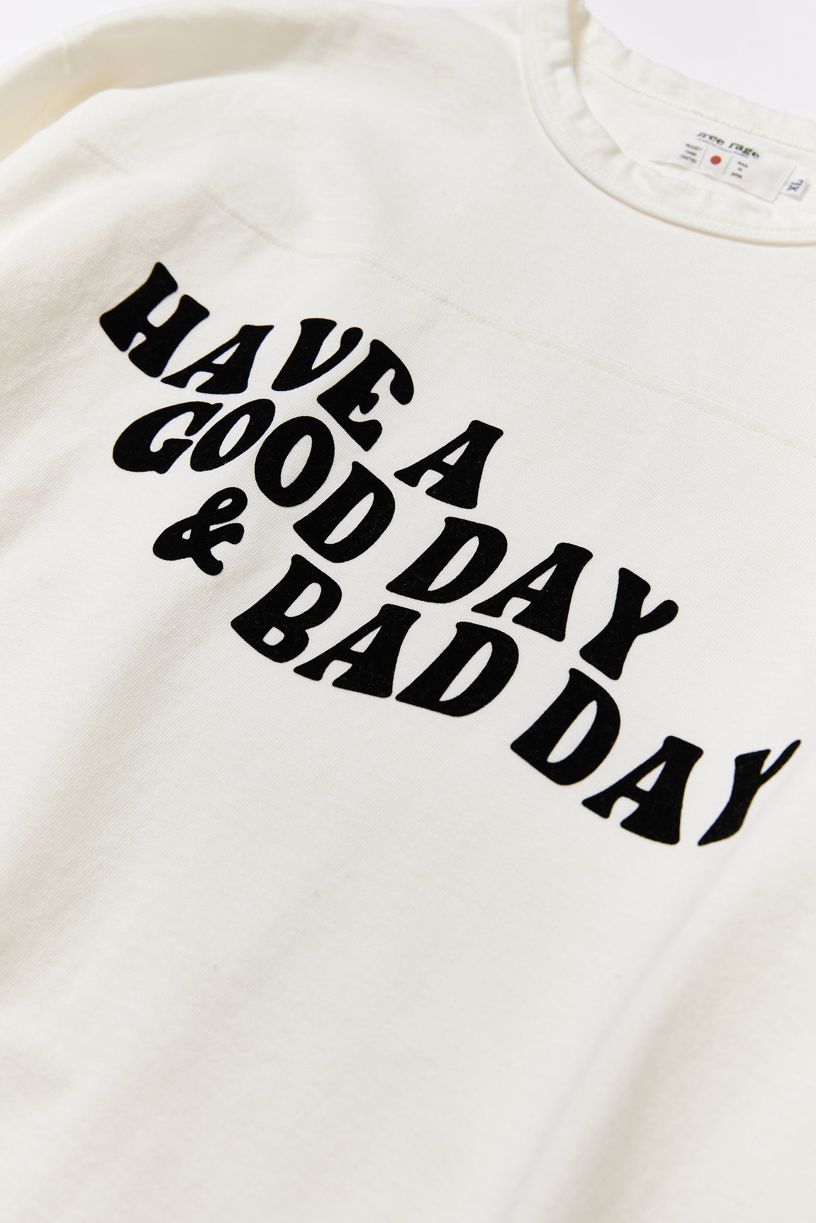 "HAVE A GOOD DAY & BAD DAY" フットボール七分袖Tee