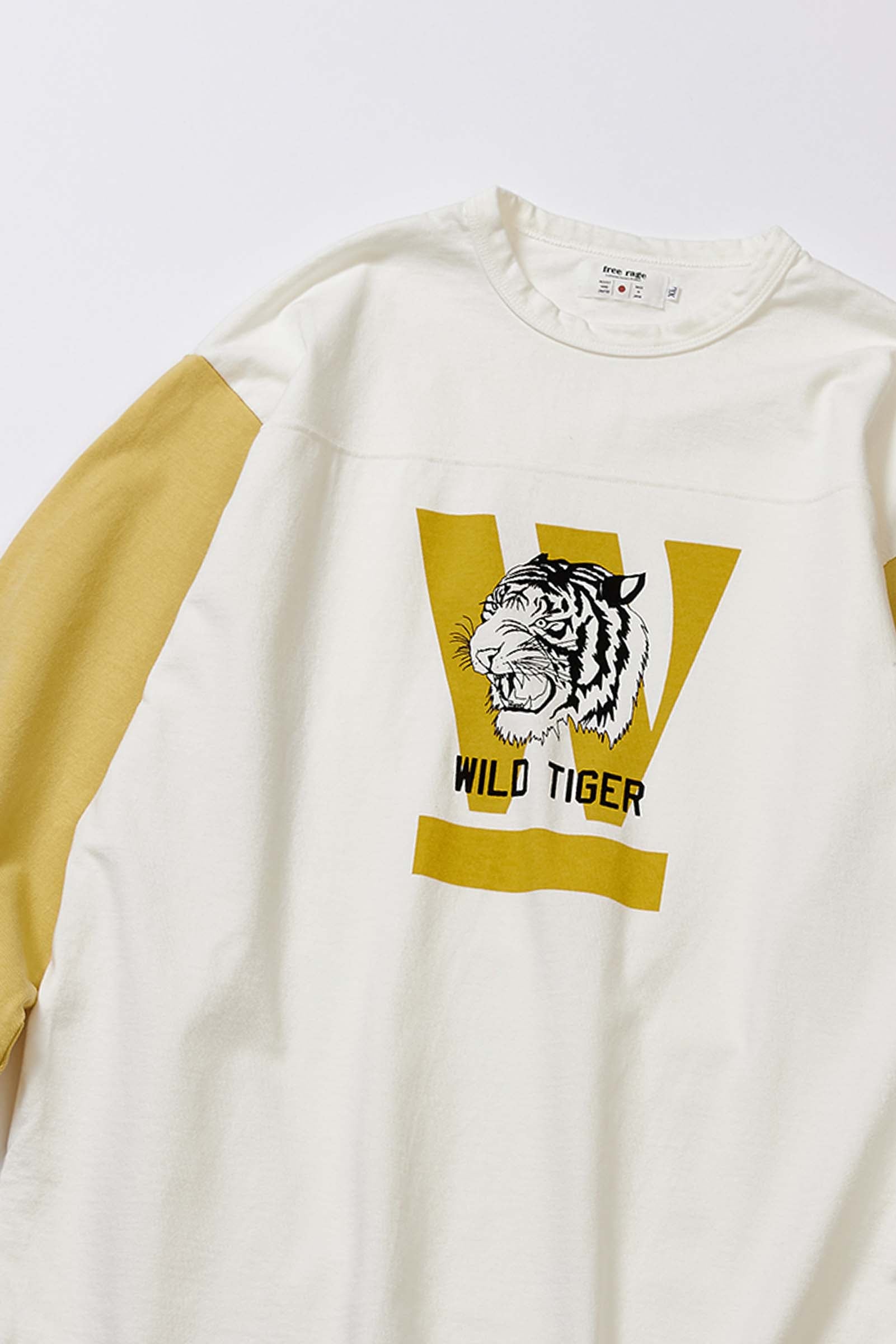 "WILD TIGER" フットボール七分袖Tee