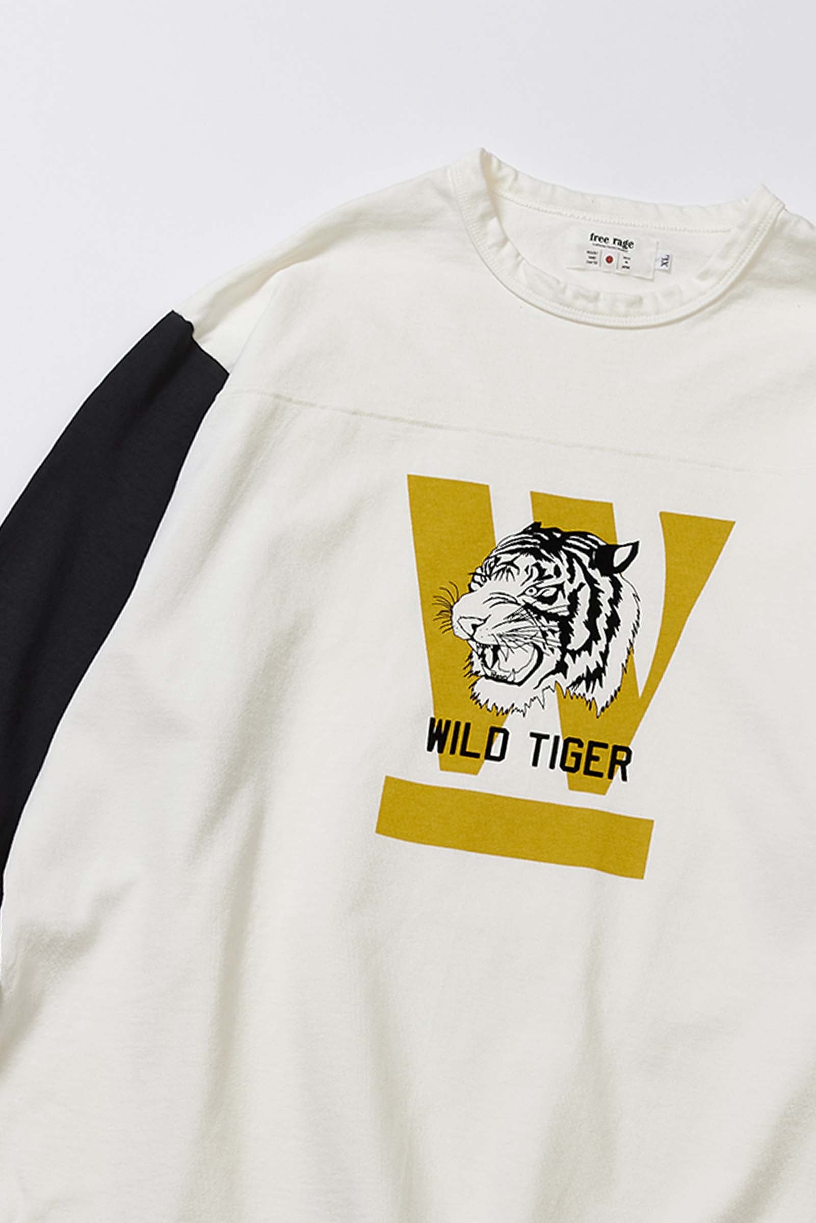 "WILD TIGER" フットボール七分袖Tee