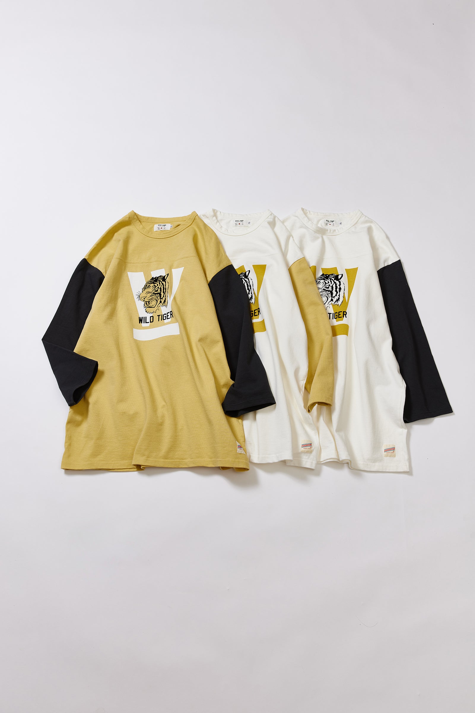 "WILD TIGER" フットボール七分袖Tee