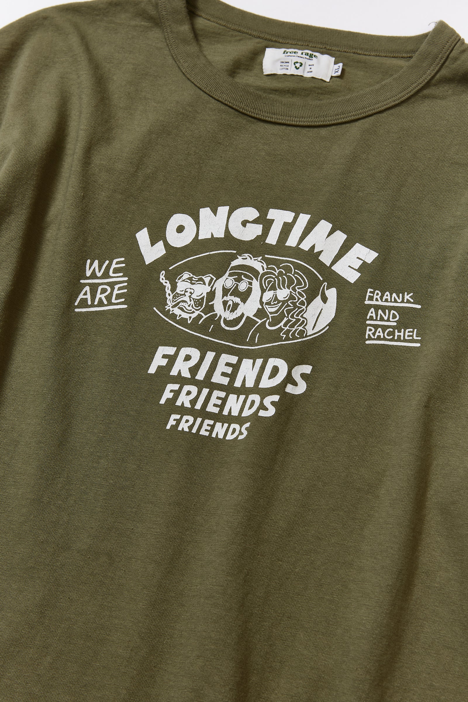 "Long Time Friends" リサイクルコットンTee