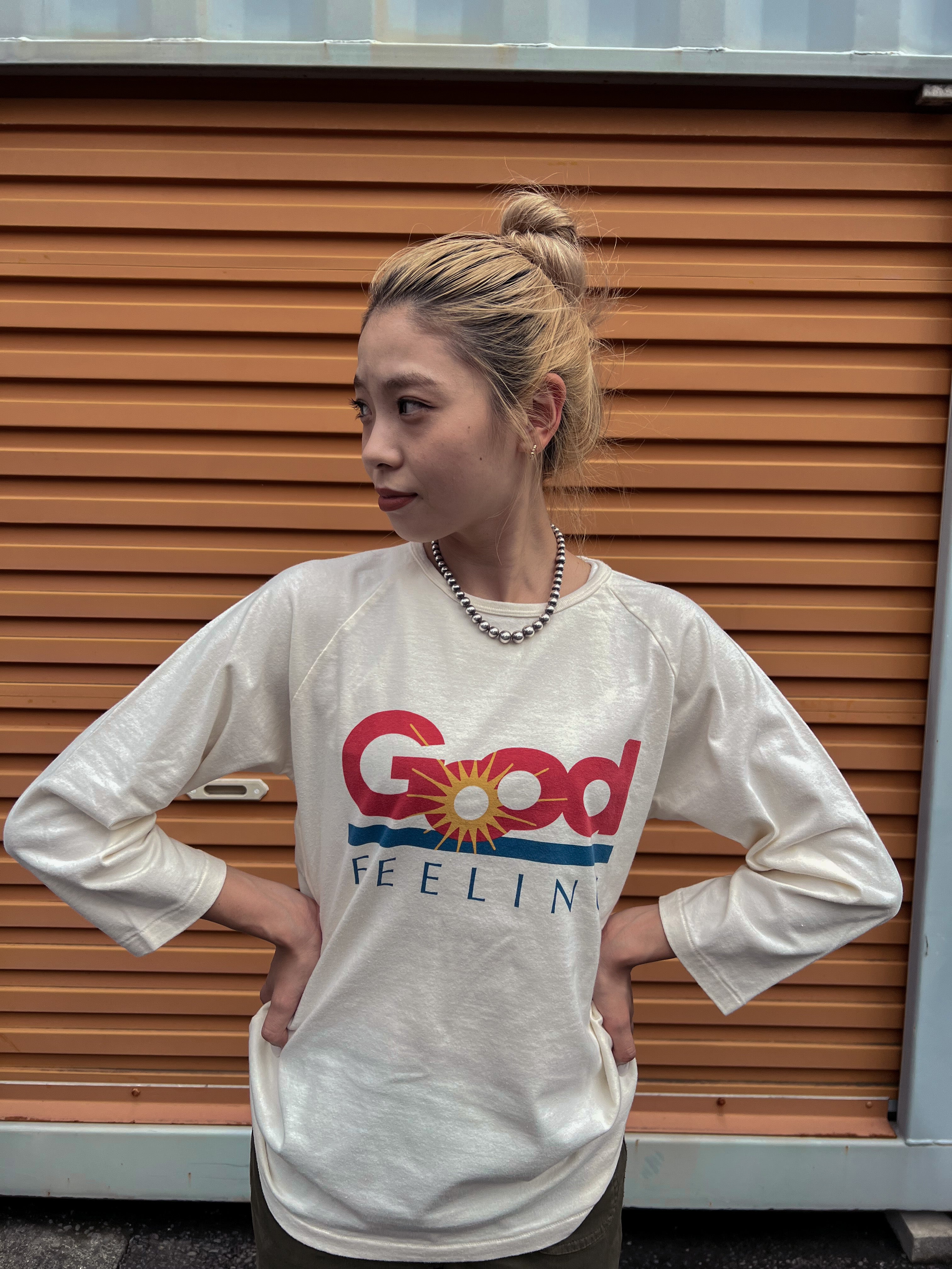 "Good Feeling" ラグラン七分袖Tee