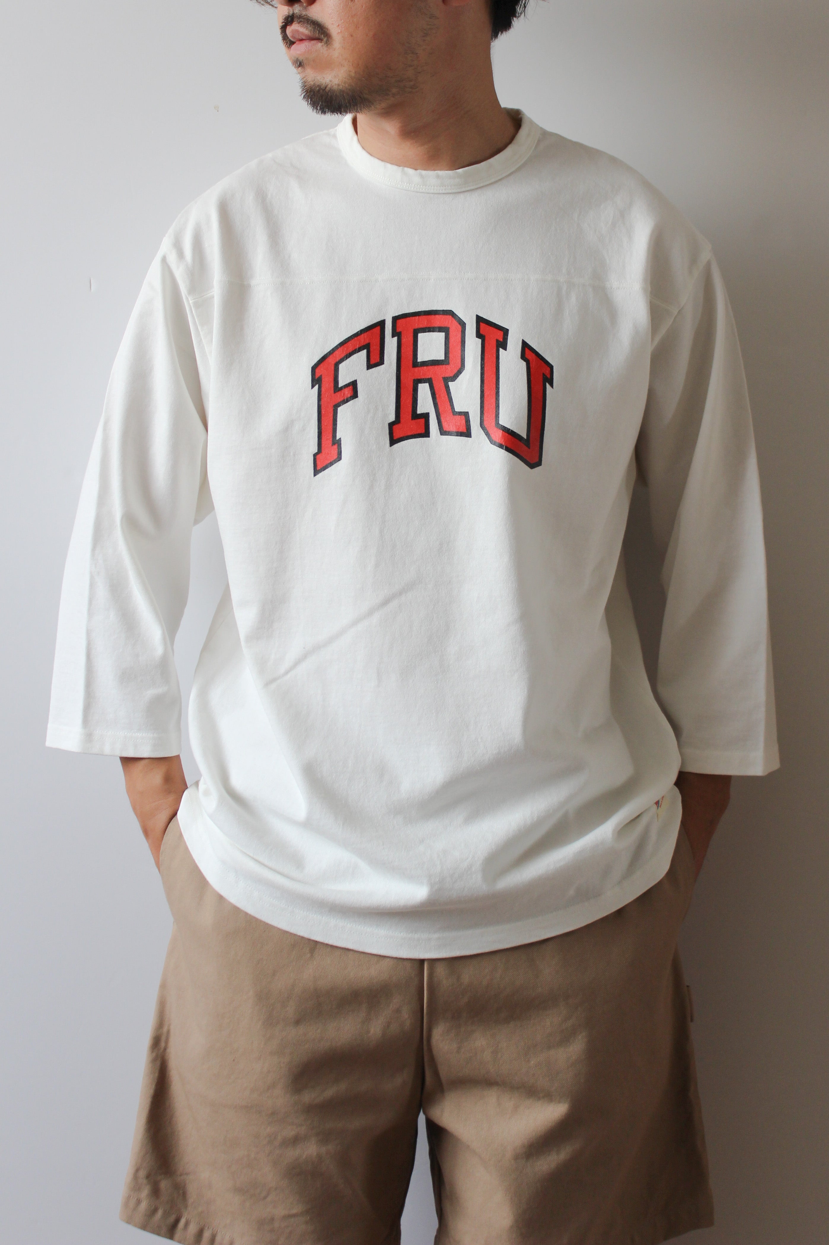 "FRU" フットボール七分袖Tee