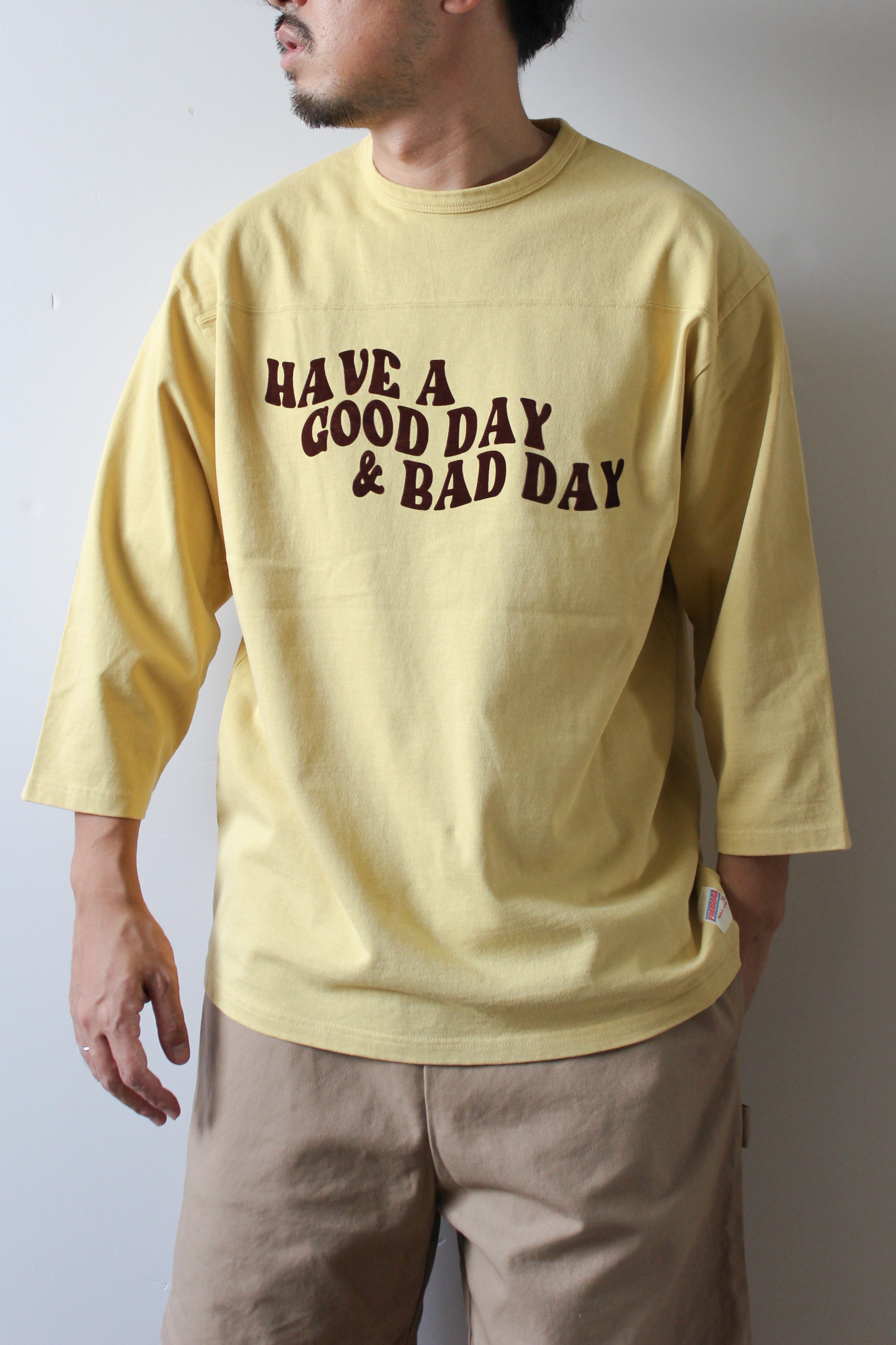 "HAVE A GOOD DAY & BAD DAY" フットボール七分袖Tee