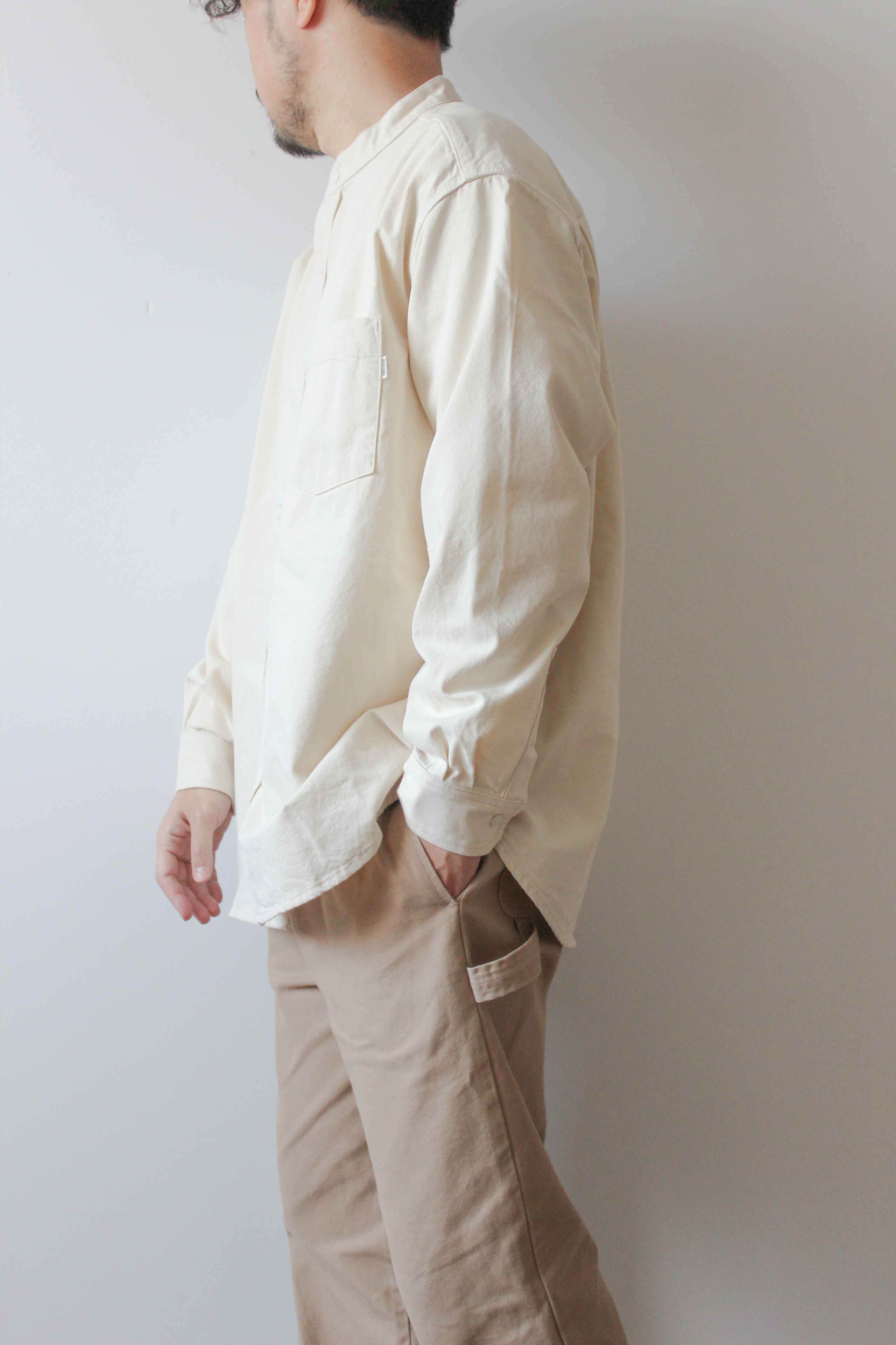 "Standard" ノーカラーデニムシャツ