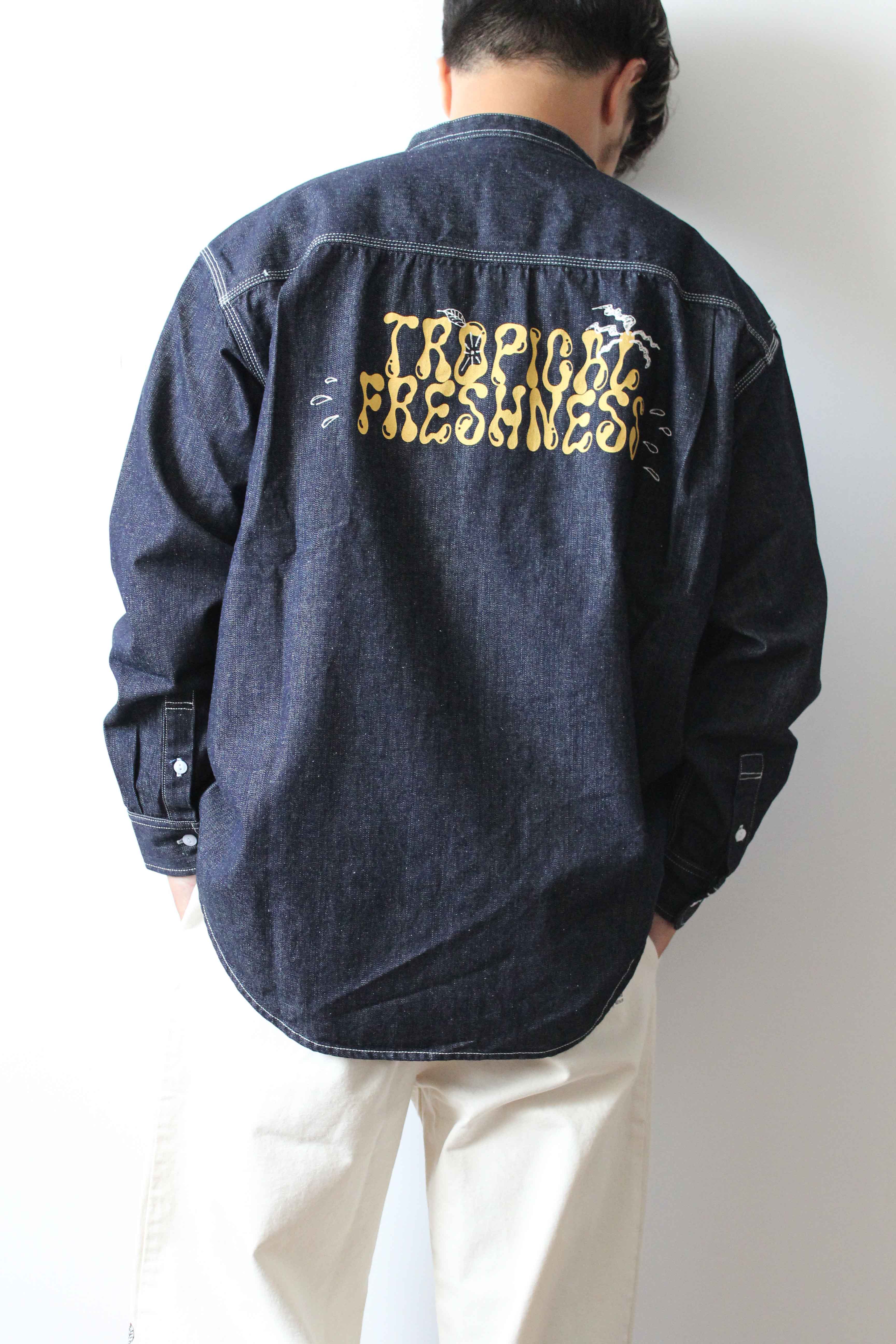 【サンプル】"TROPICAL FRESHNESS" ハンドペイントデニムシャツ
