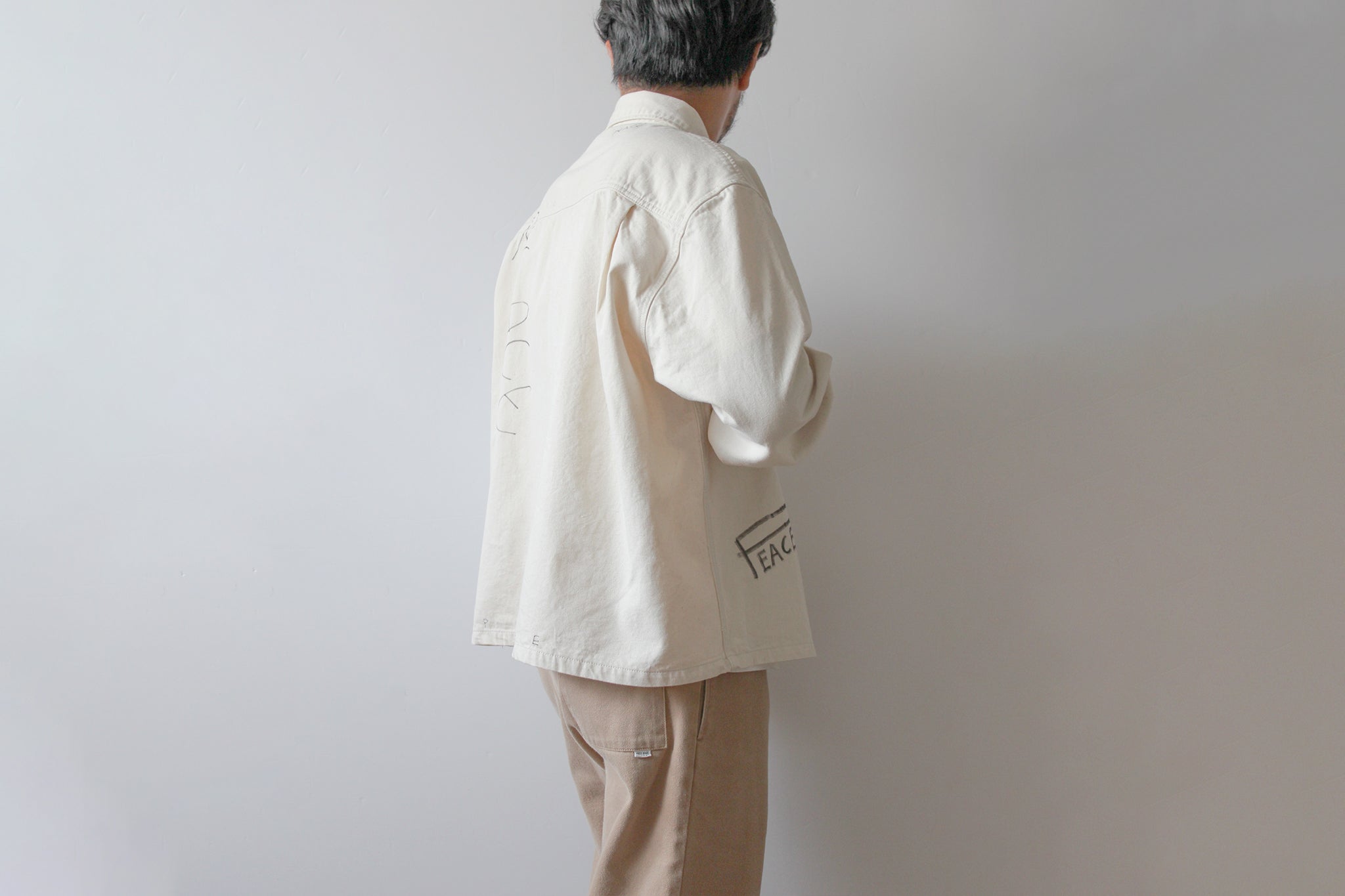 【先行予約商品】"10oz DENIM" CPOシャツ -Hand Paint-/ALL WE NEED IS PEACE