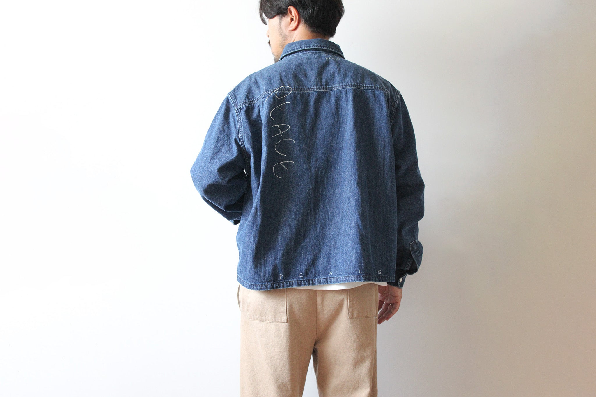 【先行予約商品】"10oz DENIM" CPOシャツ -Hand Paint-/ALL WE NEED IS PEACE
