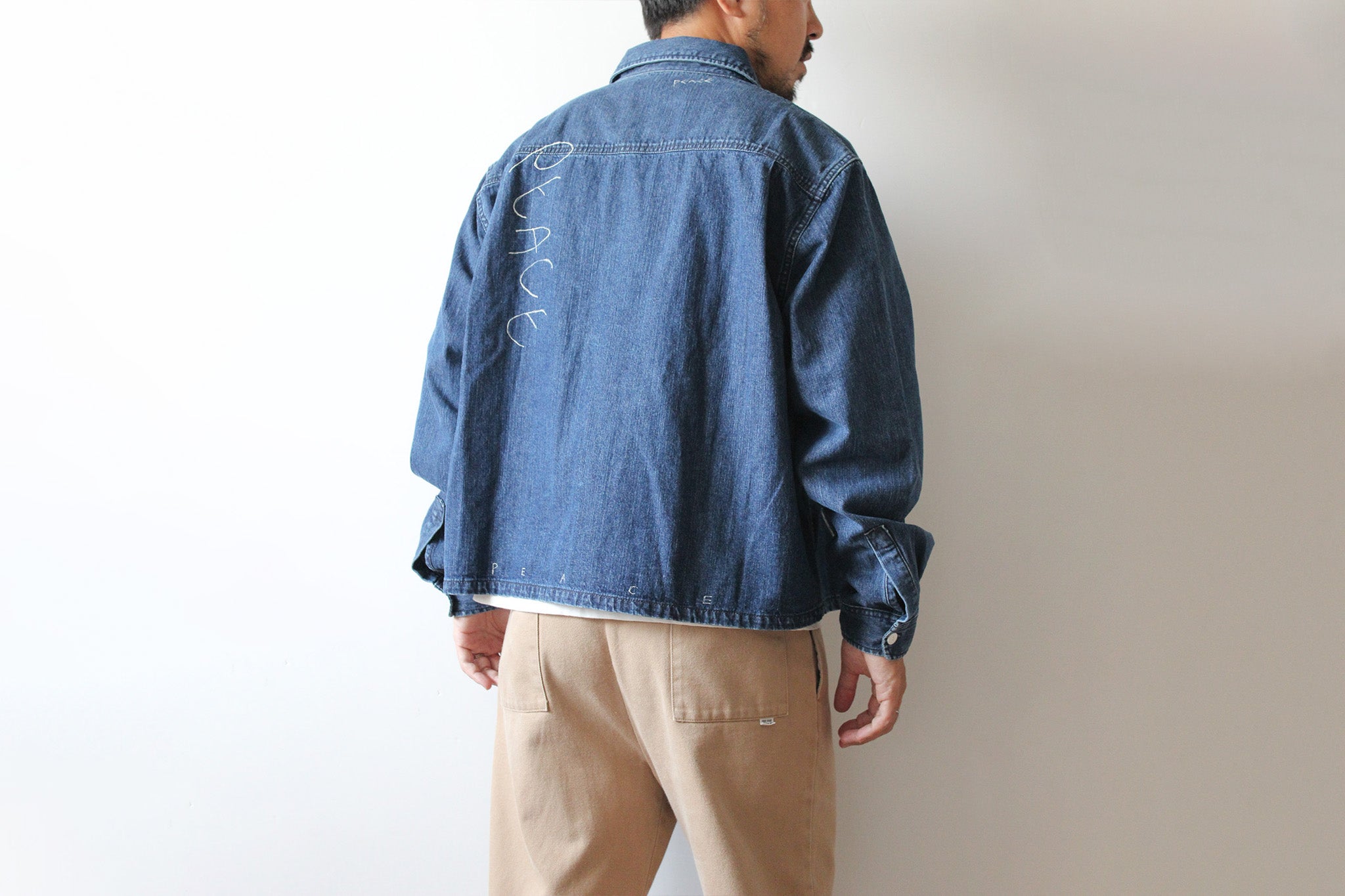 【先行予約商品】"10oz DENIM" CPOシャツ -Hand Paint-/ALL WE NEED IS PEACE