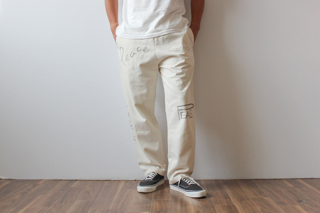 【先行予約商品】"10oz DENIM" ラフ&タフイージーパンツ -Hand Paint-/ALL WE NEED IS PEACE