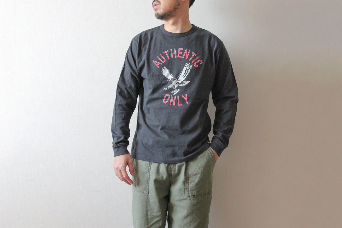 "AUTHENTIC ONLY" リサイクルコットン長袖Tee
