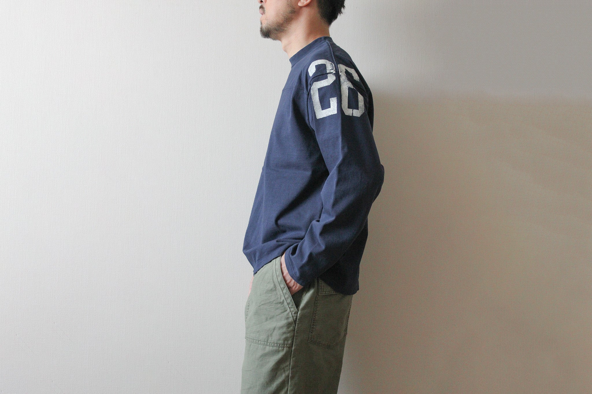 【受注予約】ハンドクラフト ラフ&タフ フットボール長袖Tシャツ/Number Roller Paint