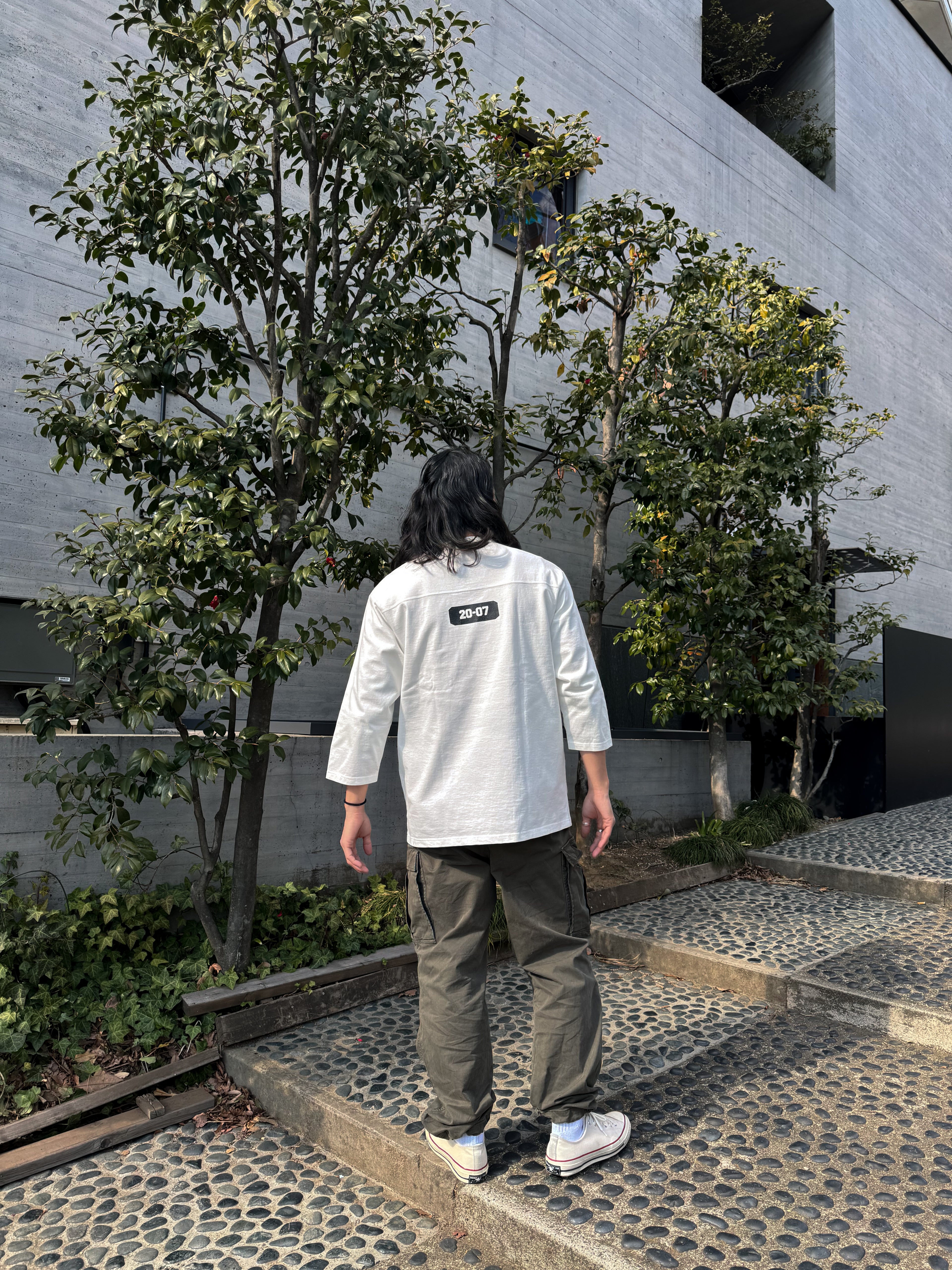 "FRU" フットボール七分袖Tee