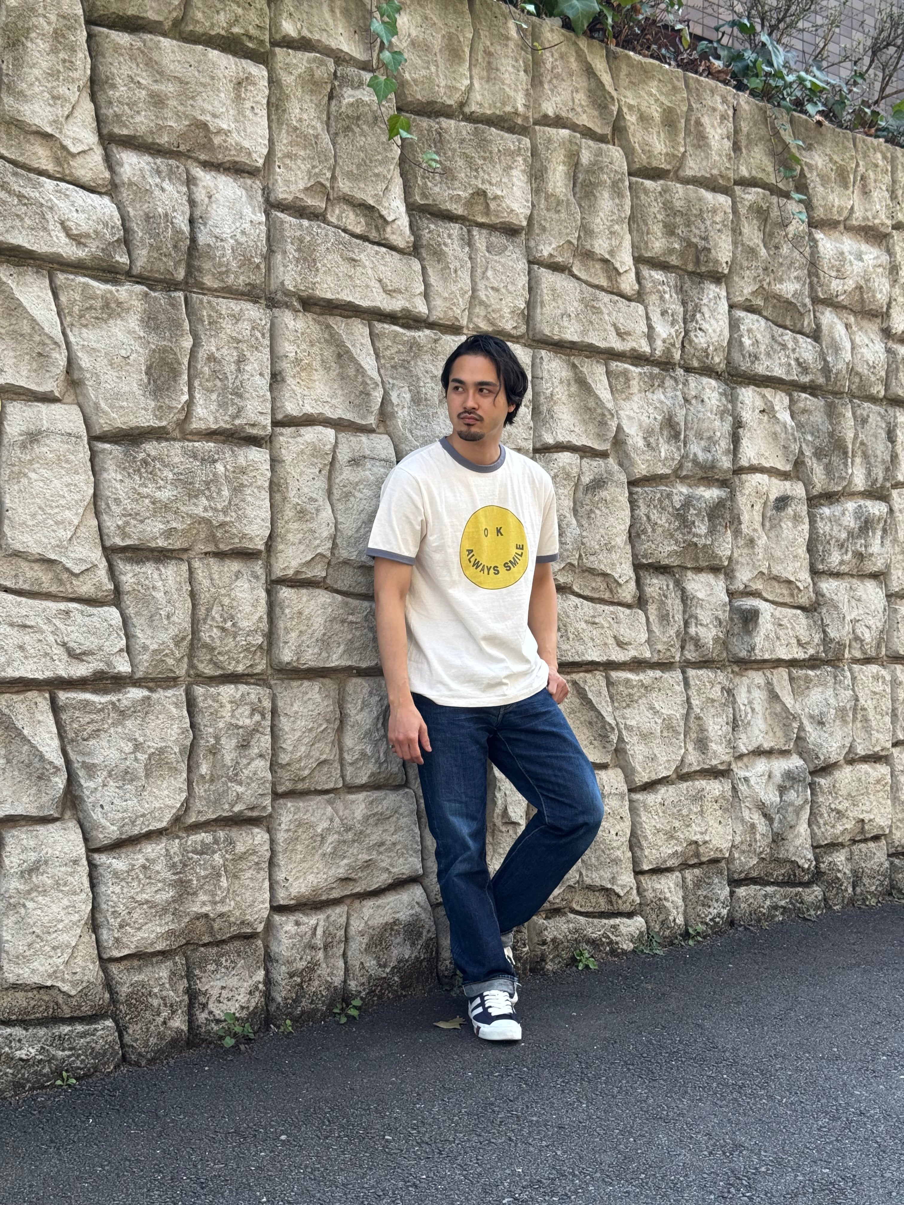 【サンプル】"SMILE" リサイクルコットンリンガーTee