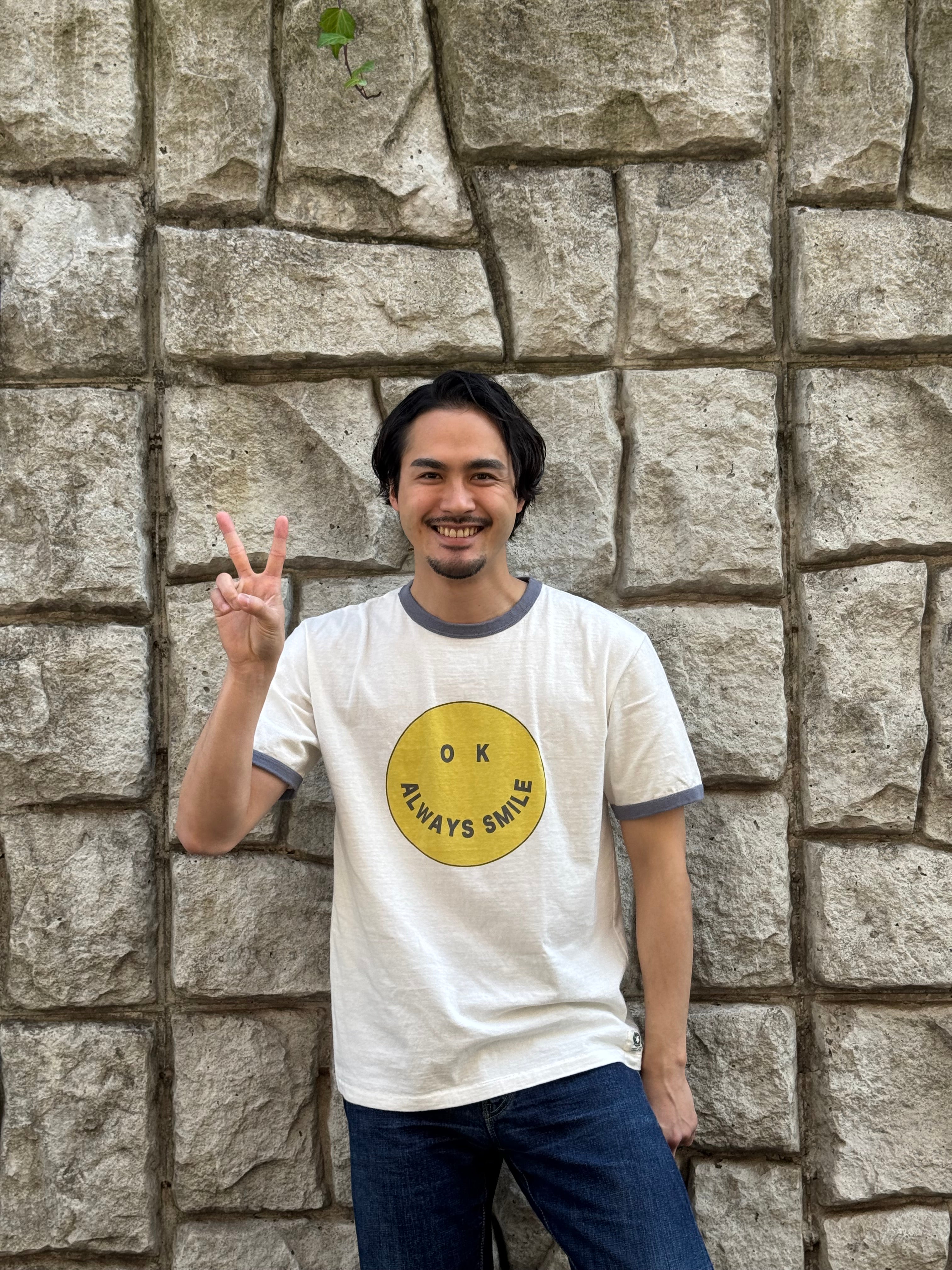 【サンプル】"SMILE" リサイクルコットンリンガーTee