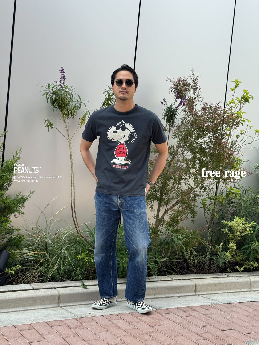 【PEANUTS×free rage】JOE COOL リサイクルコットン半袖Tシャツ