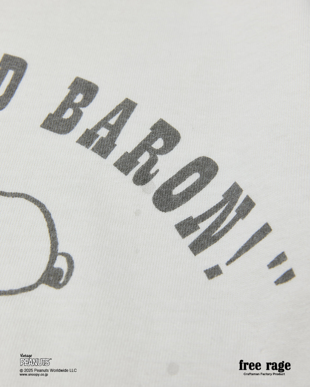 予約商品・【PEANUTS×free rage】FLYING ACE リサイクルコットン半袖Tシャツ