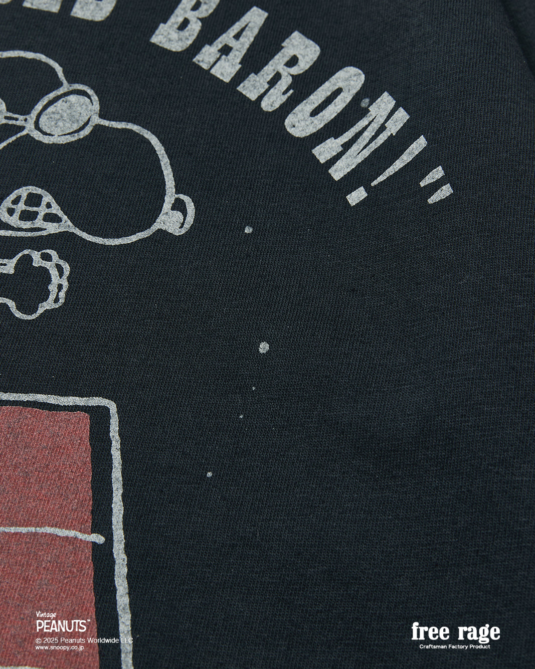 予約商品・【PEANUTS×free rage】FLYING ACE リサイクルコットン半袖Tシャツ