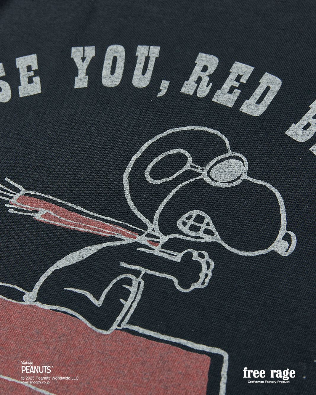 予約商品・【PEANUTS×free rage】FLYING ACE リサイクルコットン半袖Tシャツ