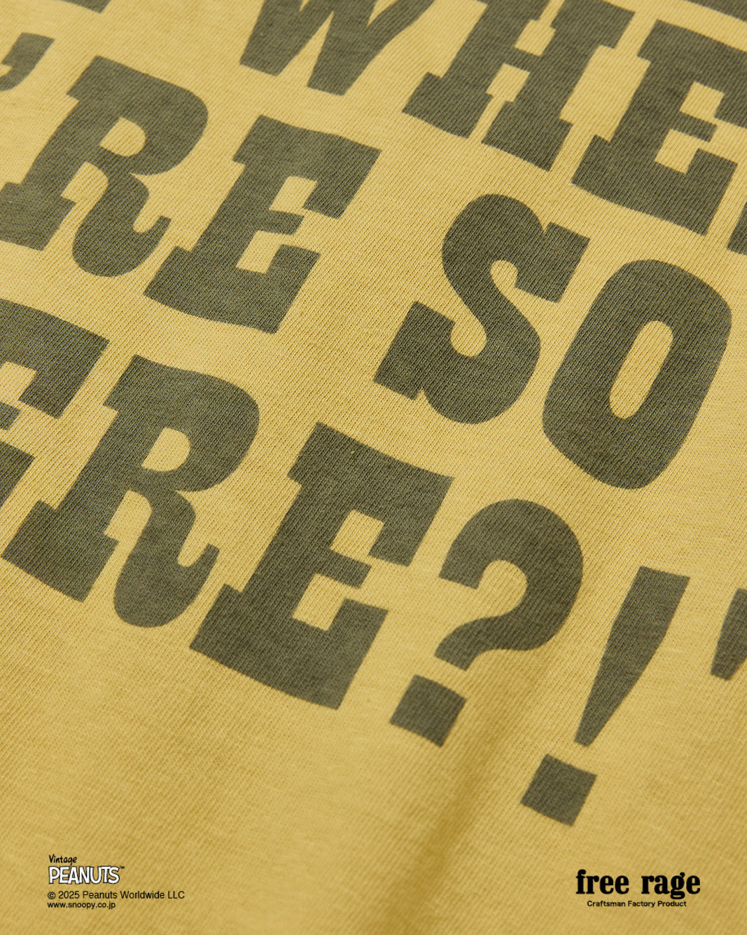 予約商品・【PEANUTS×free rage】CharlieBrown リサイクルコットン半袖Tシャツ