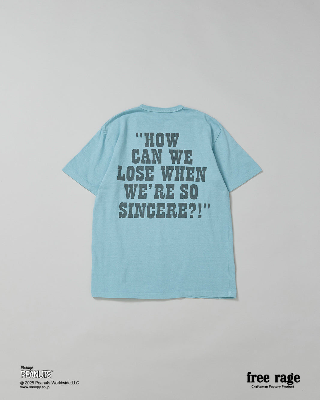予約商品・【PEANUTS×free rage】CharlieBrown リサイクルコットン半袖Tシャツ