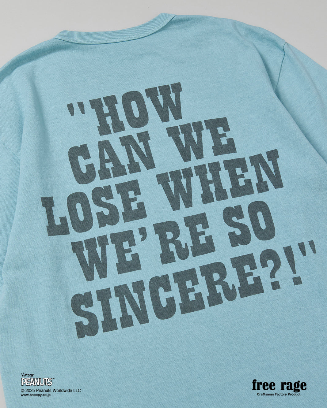 予約商品・【PEANUTS×free rage】CharlieBrown リサイクルコットン半袖Tシャツ