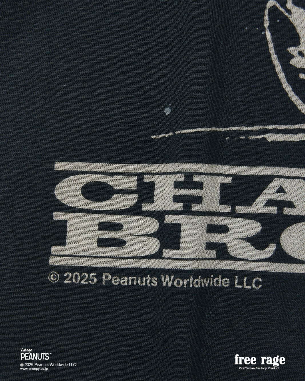予約商品・【PEANUTS×free rage】CharlieBrown リサイクルコットン半袖Tシャツ