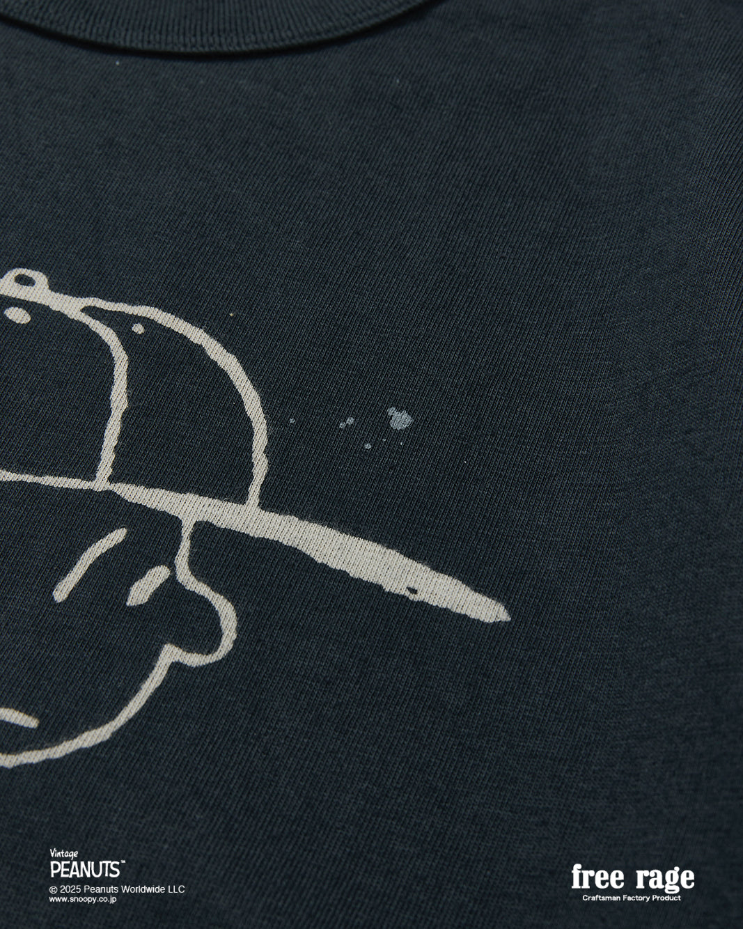 予約商品・【PEANUTS×free rage】CharlieBrown リサイクルコットン半袖Tシャツ