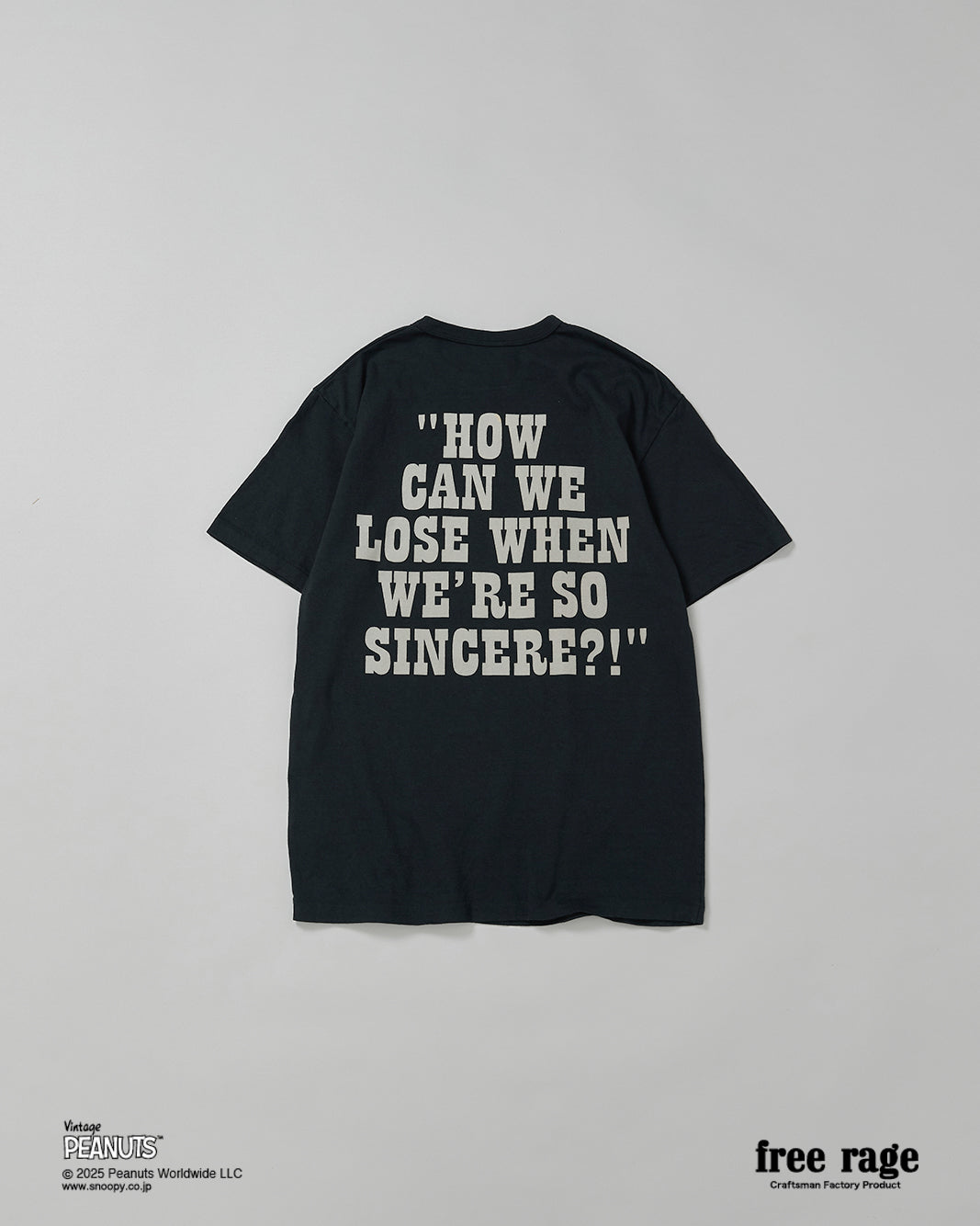 予約商品・【PEANUTS×free rage】CharlieBrown リサイクルコットン半袖Tシャツ