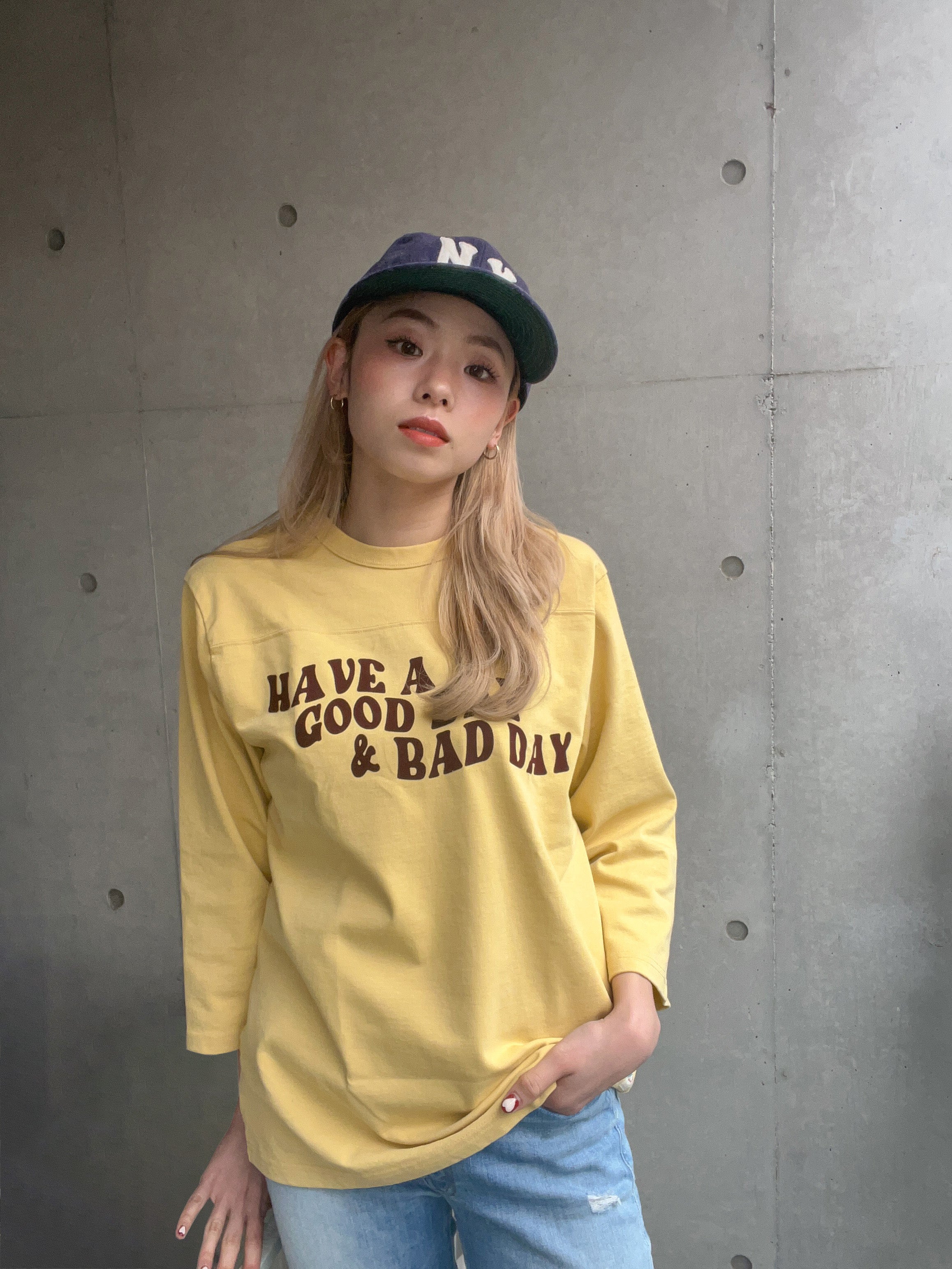 "HAVE A GOOD DAY & BAD DAY" フットボール七分袖Tee