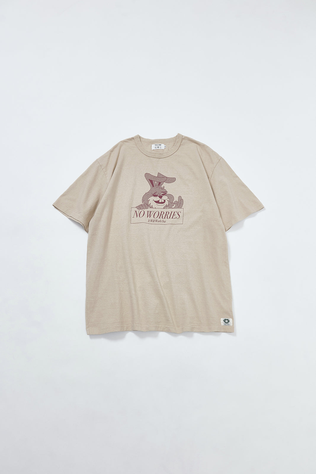 "NO WORRIES" リサイクルコットンTee