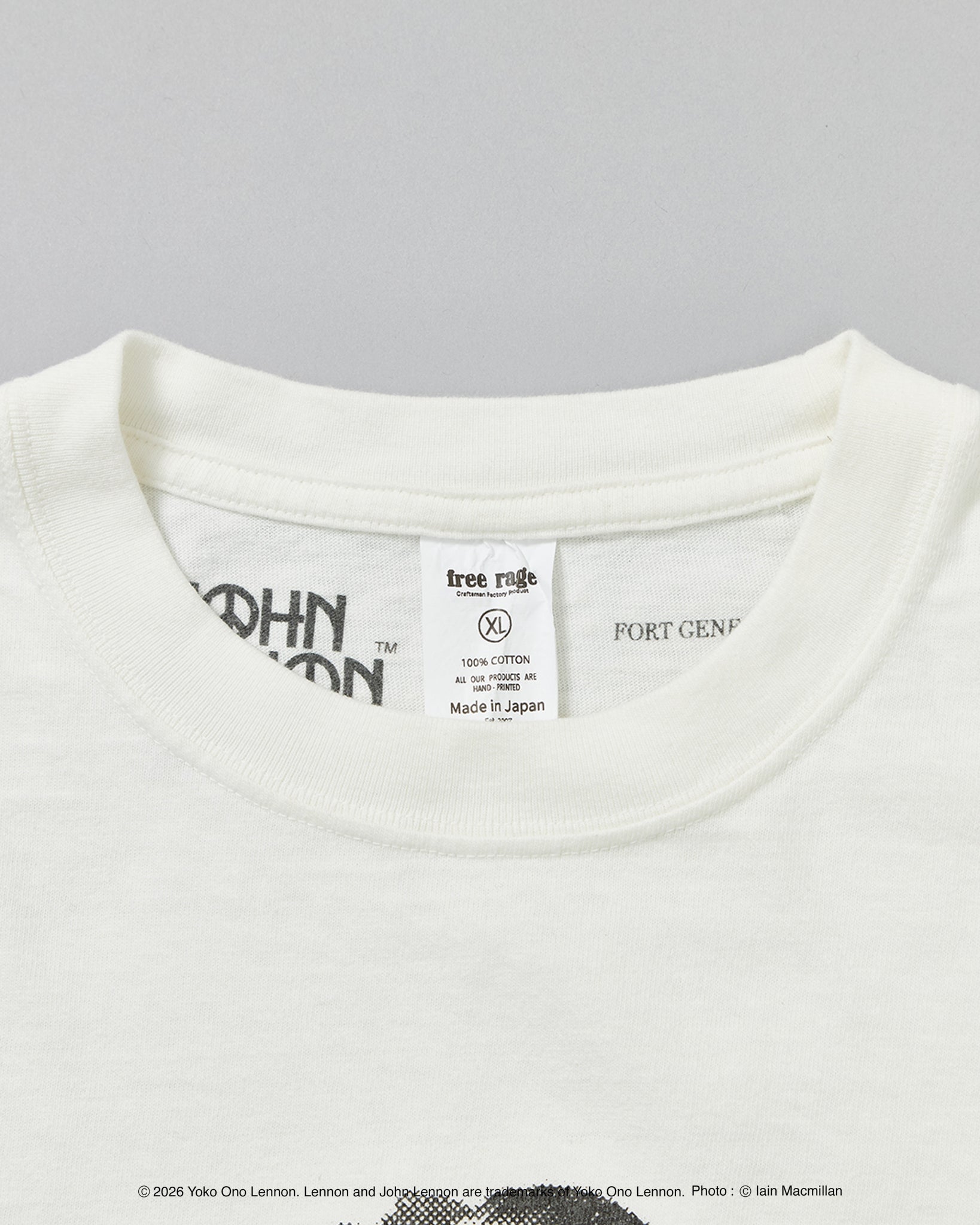 【John Lennon×free rage】Portrait リサイクルコットン半袖Tシャツ