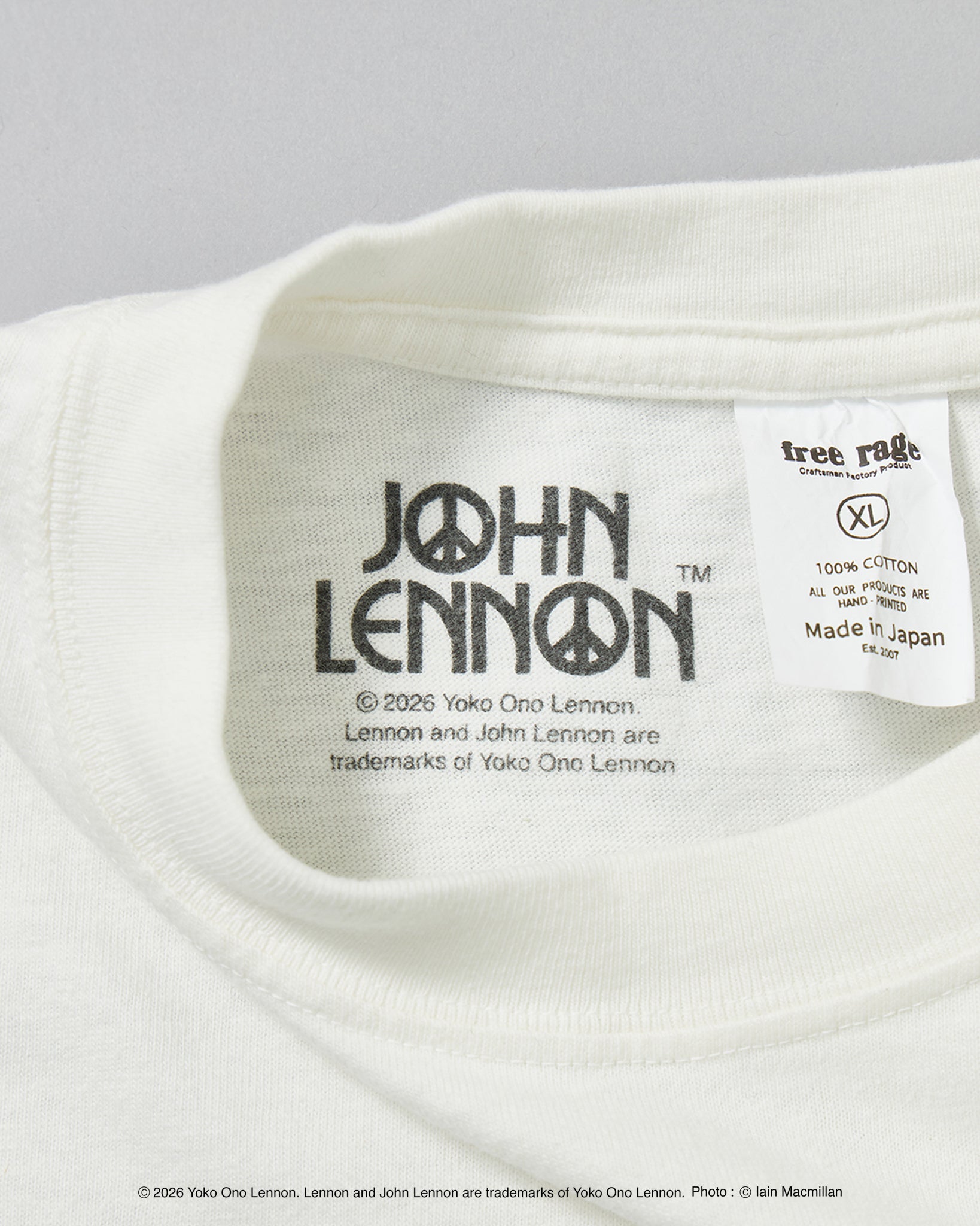 【John Lennon×free rage】Portrait リサイクルコットン半袖Tシャツ