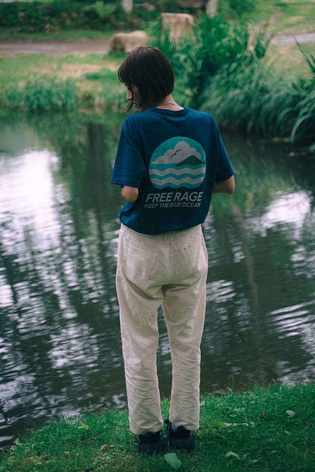 "BLUE OCEAN" リサイクルコットンTee