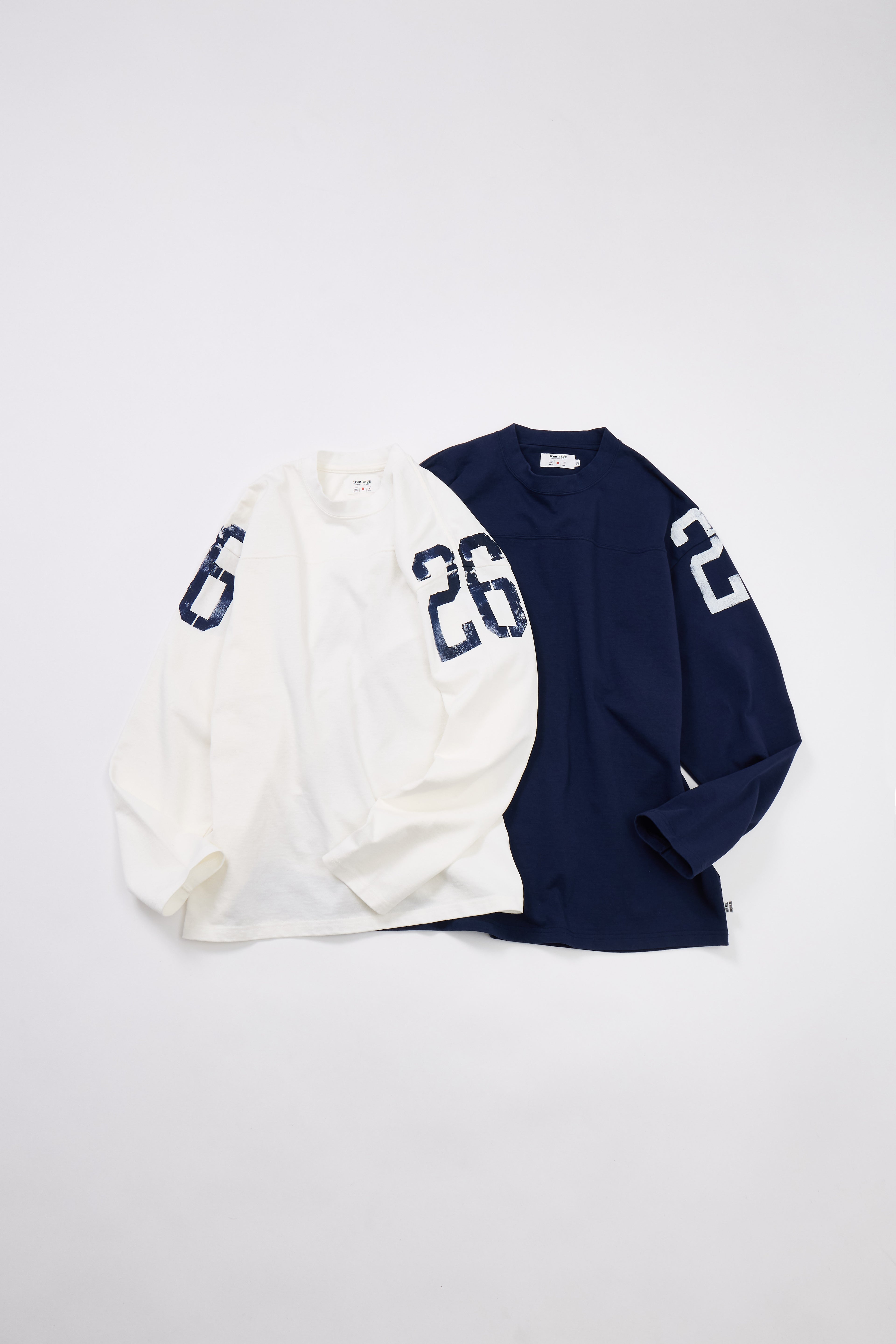 【受注予約】ハンドクラフト ラフ&タフ フットボール長袖Tシャツ/Number Roller Paint