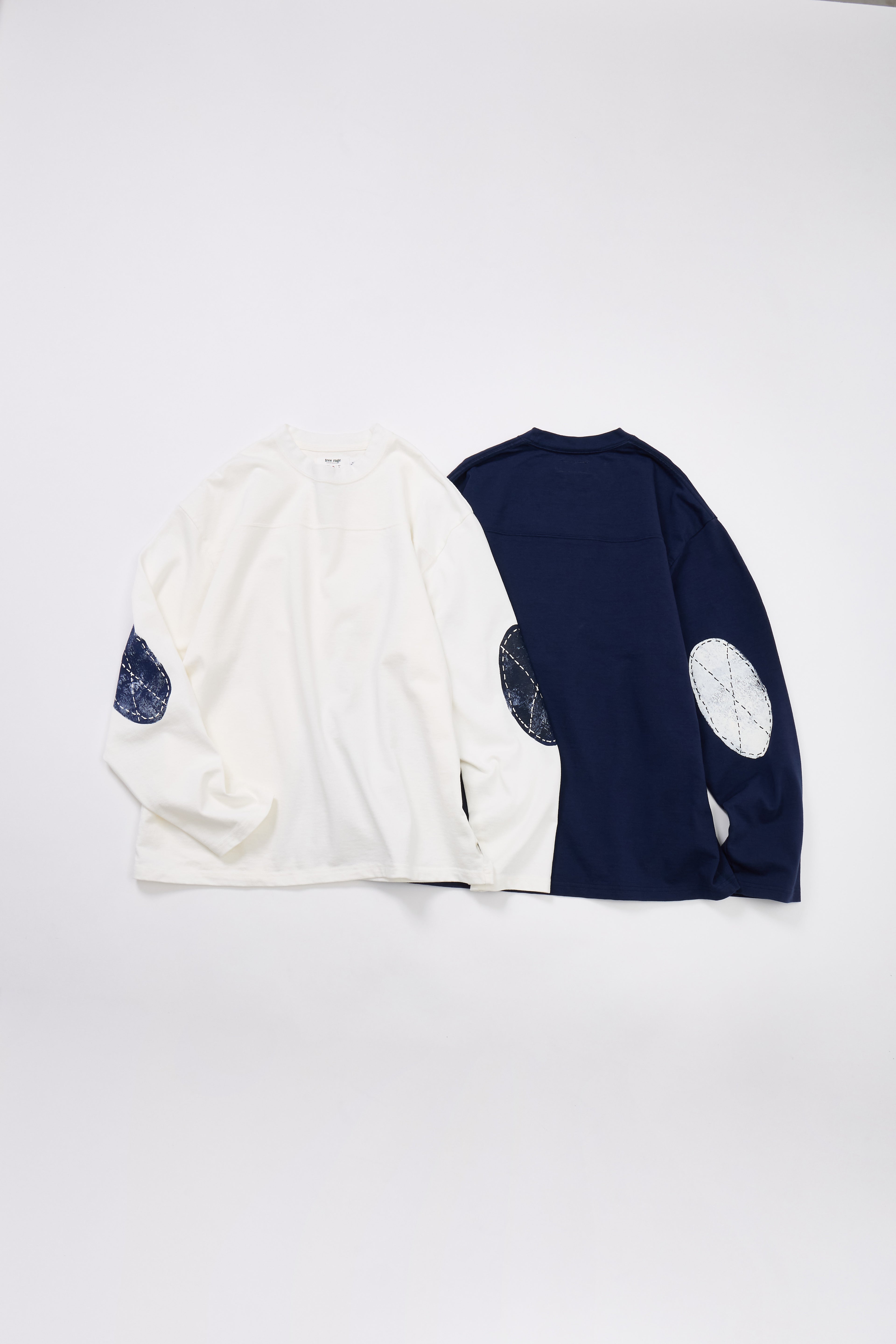 【受注予約】ハンドクラフト ラフ&タフ フットボール長袖Tシャツ/Patch Hand Paint