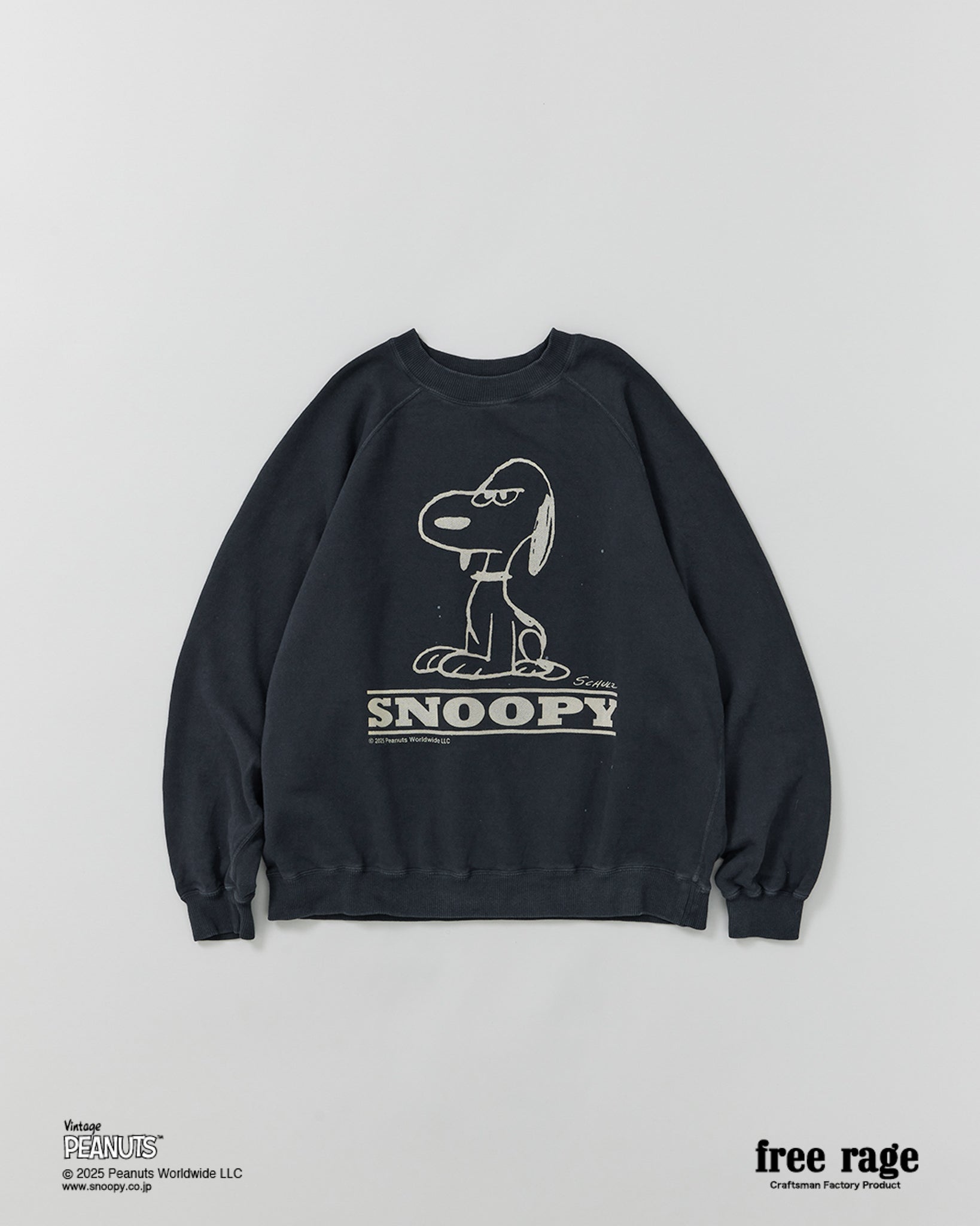 予約・【PEANUTS×free rage】SNOOPY ラグランクルースウェット