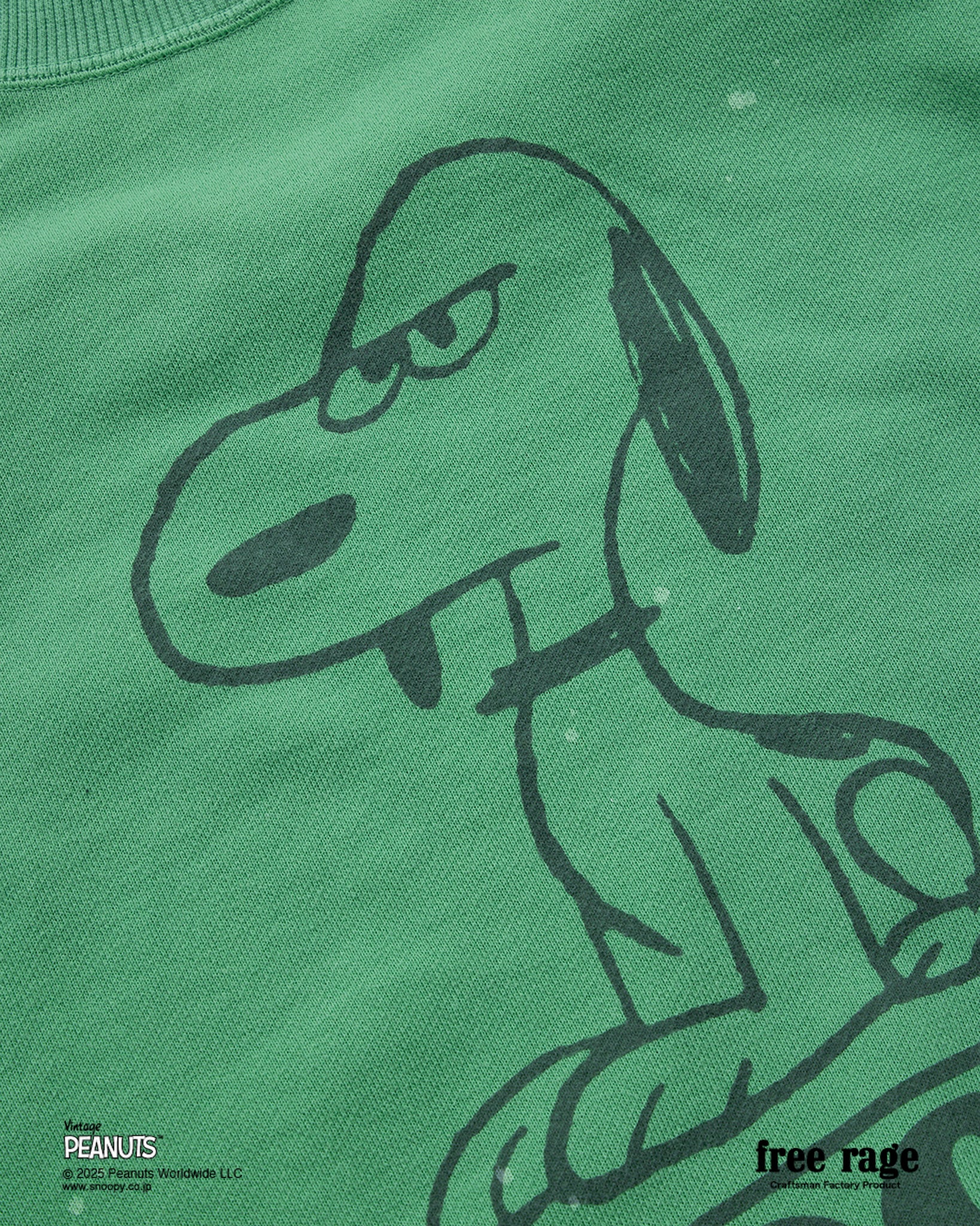 予約・【PEANUTS×free rage】SNOOPY ラグランクルースウェット