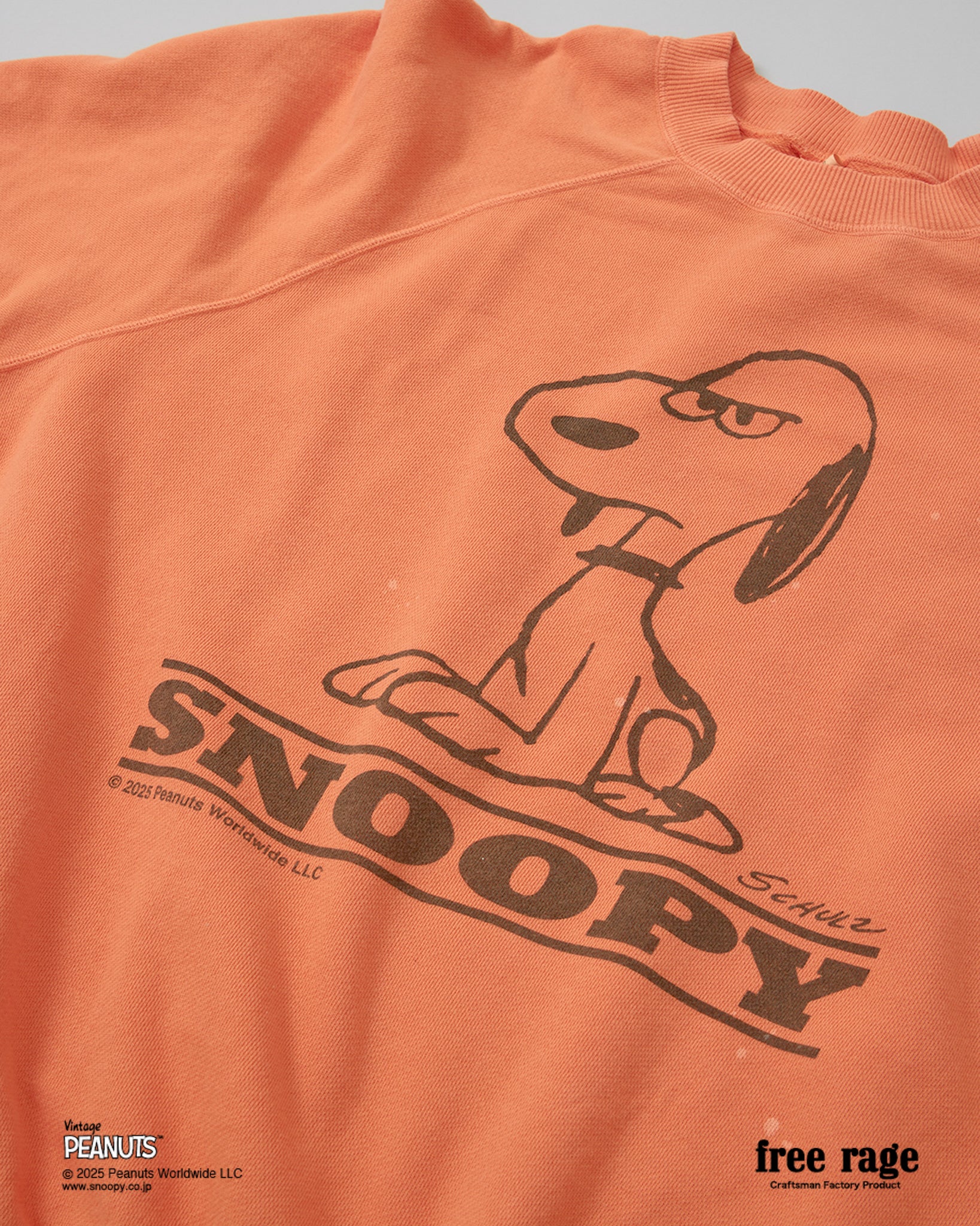 予約・【PEANUTS×free rage】SNOOPY ラグランクルースウェット