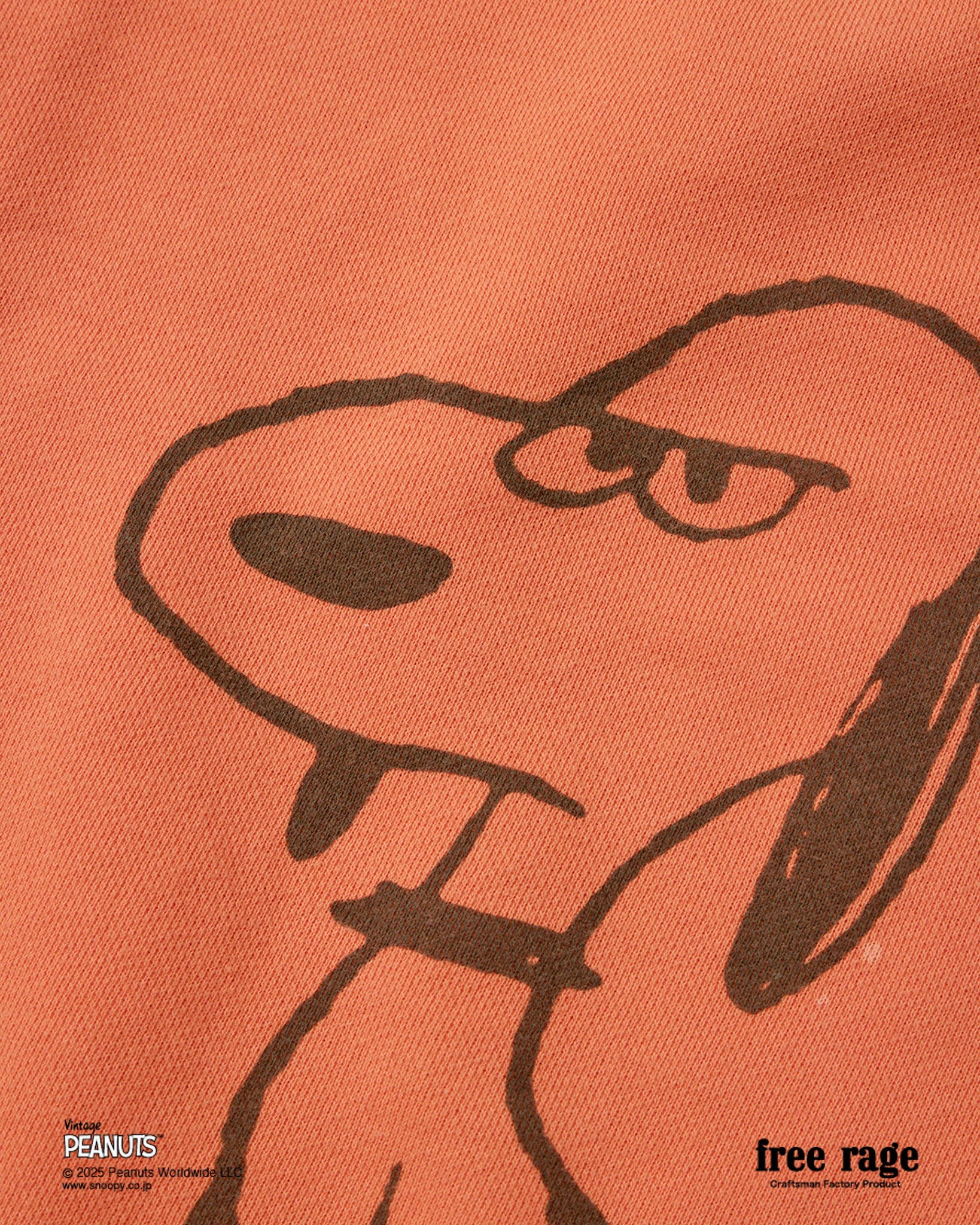 予約・【PEANUTS×free rage】SNOOPY ラグランクルースウェット