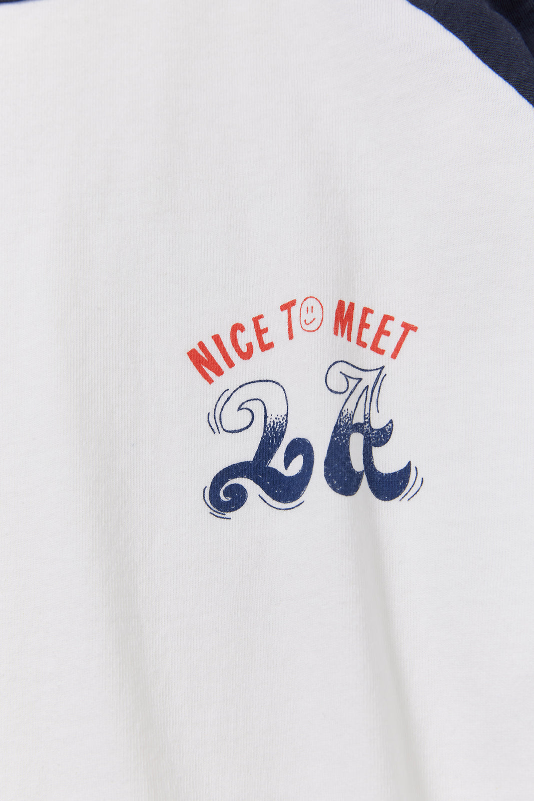 "NICE TO MEET...LA" ラグラン七部袖Tee