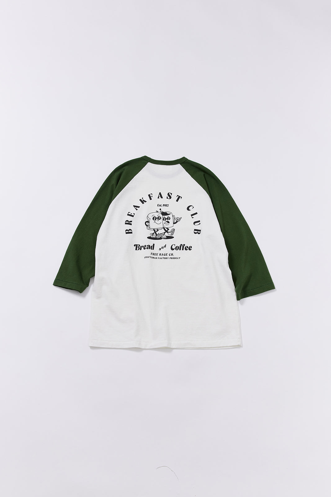 "Breakfast Club" ラグラン七部袖Tee