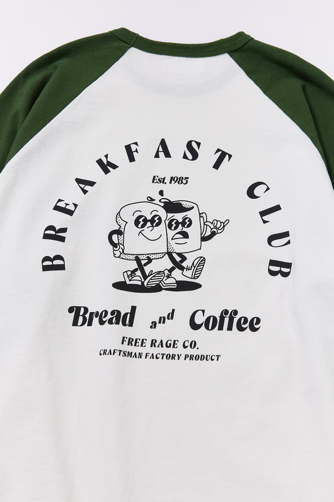 "Breakfast Club" ラグラン七部袖Tee